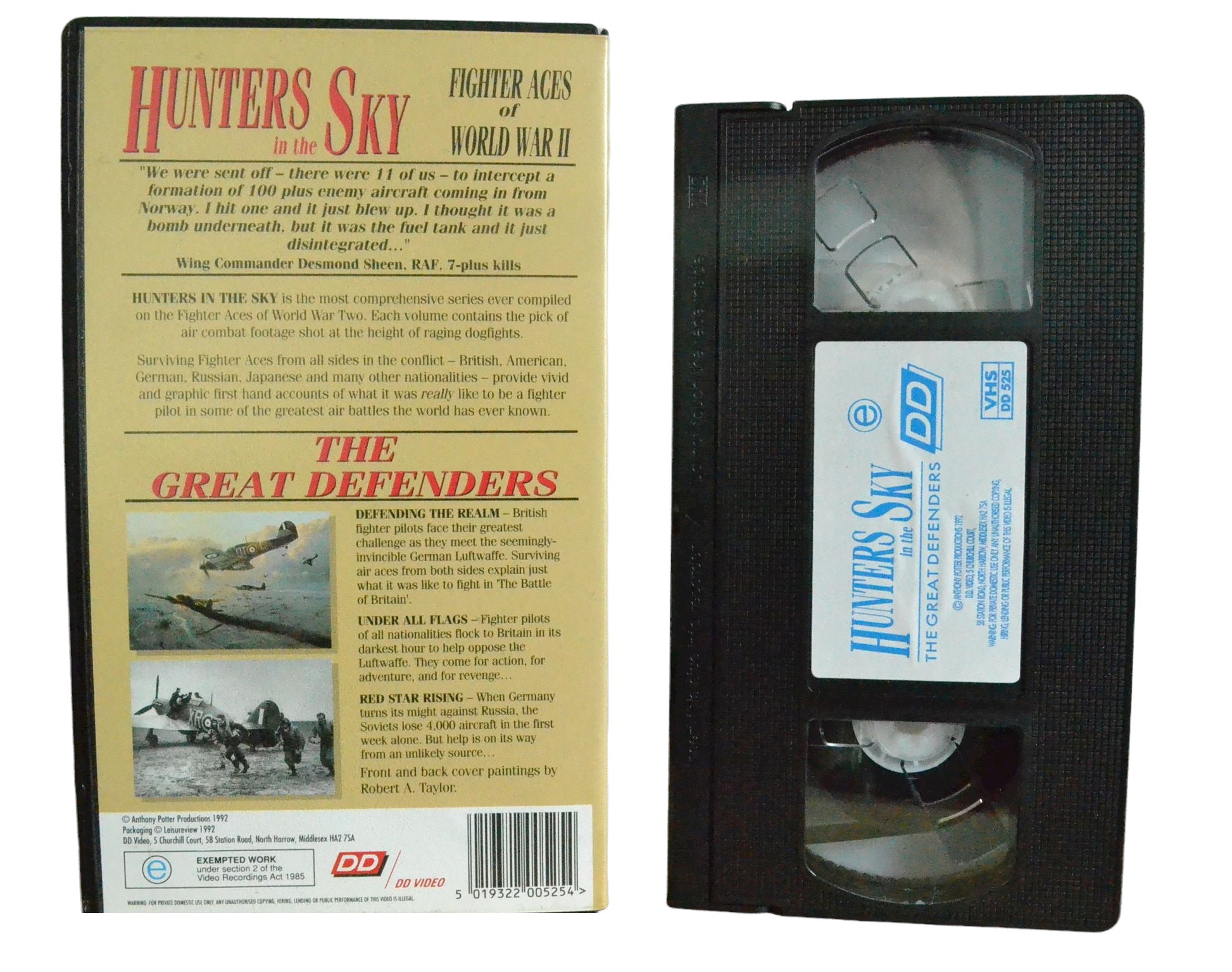 Hunters In The Sky Fighter Aces of World War II - DD Video - Vintage - Pal VHS-
