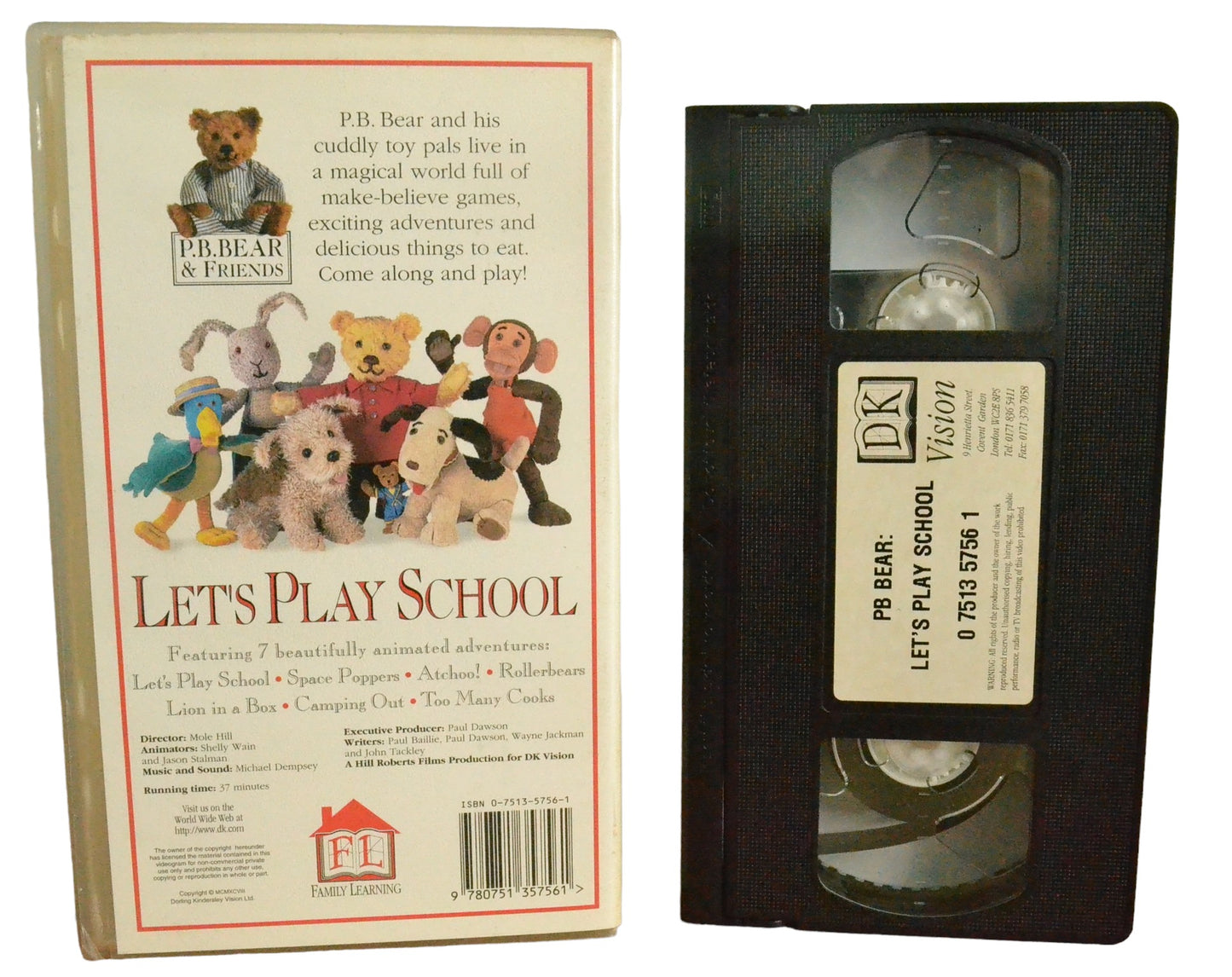 P.B. Bear : Let's Play School (Plus 6 More Adventures!) - DK Vision - 751357561 - Children - Pal - VHS-