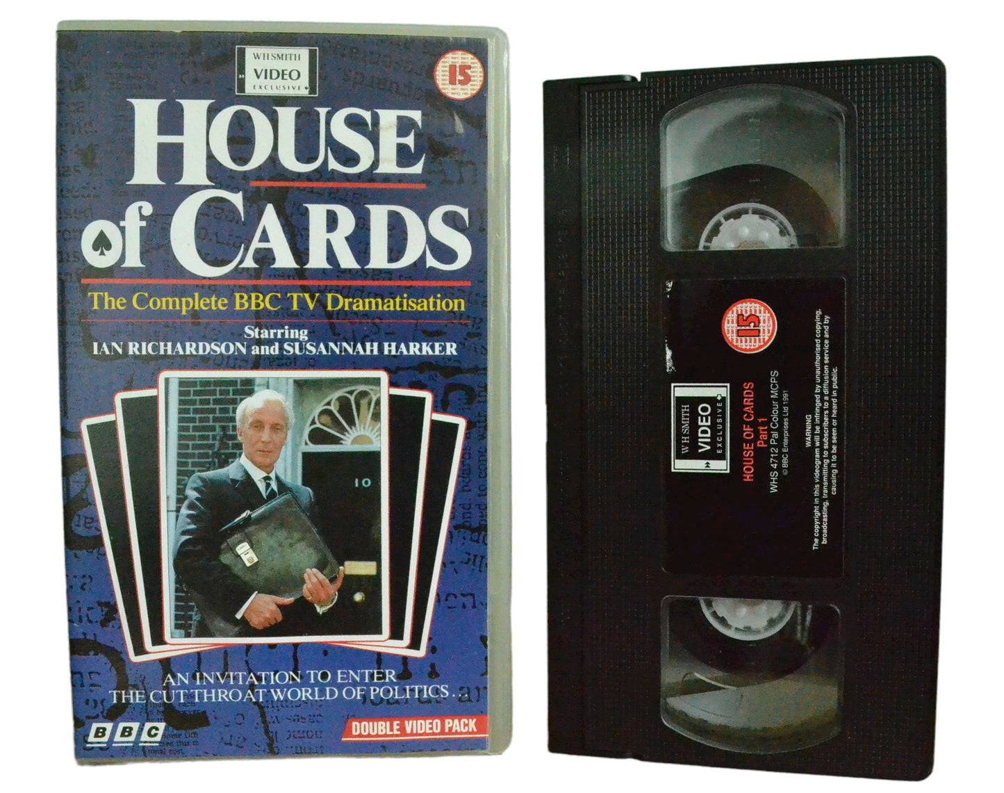 House Of Cards - Ian Richardson - WH Smith Video - Vintage - Pal VHS-