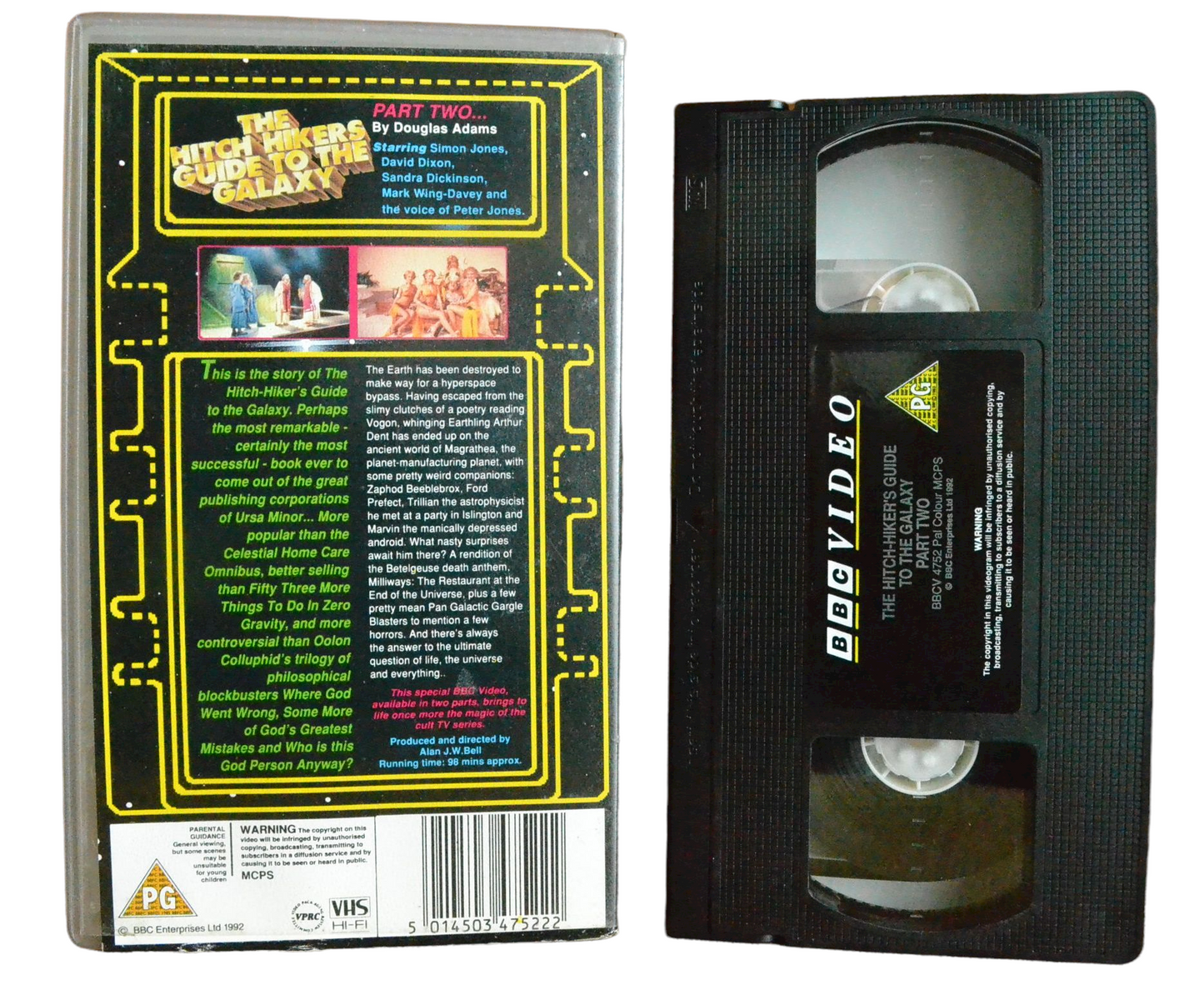 The Hitch Hikers Guide To The Galaxy: Part Two - Simon Jones - BBC - Vintage - Pal VHS-