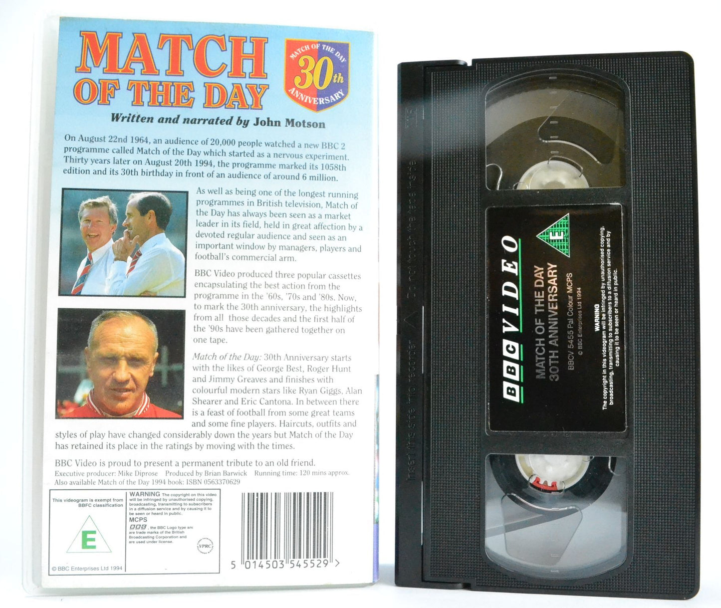 Match Of The Day [30th Anniversary]: from Best to Giggs (1994) BBC Video - VHS-