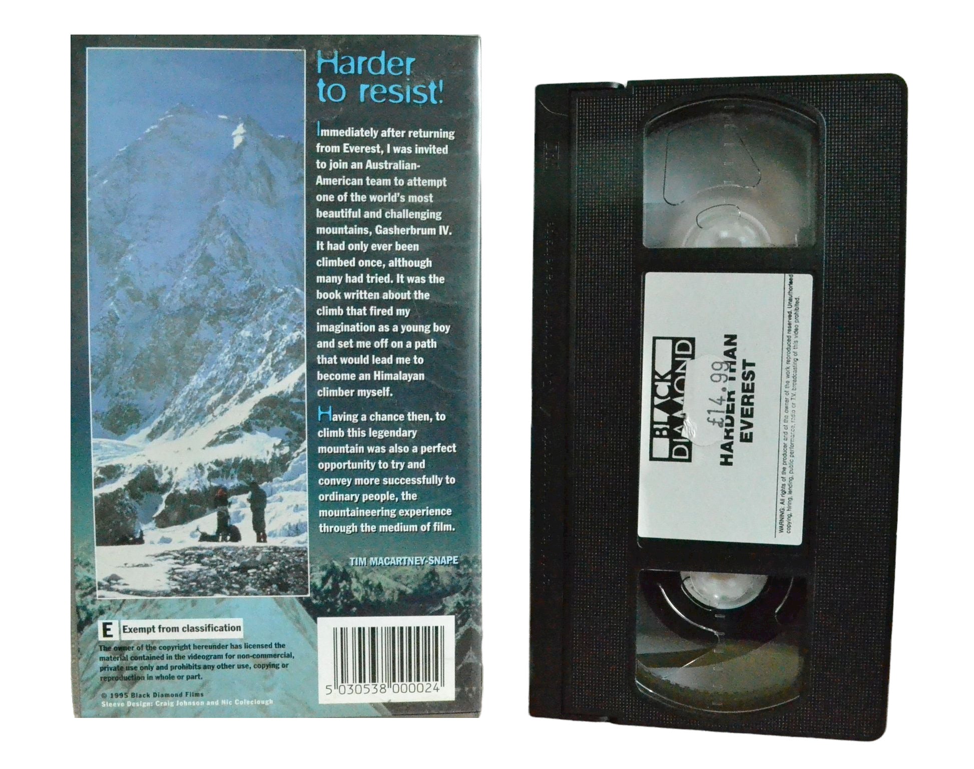 Harder Than Everest - Black Diamond - Vintage - Pal VHS-