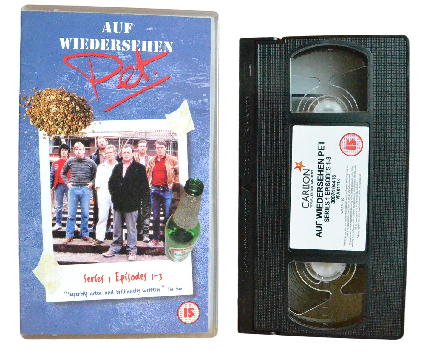 Auf Wiedersehen, Pet: Series 1 - Episodes 1-3 - Tim Healy - Carlton - Vintage - Pal VHS-