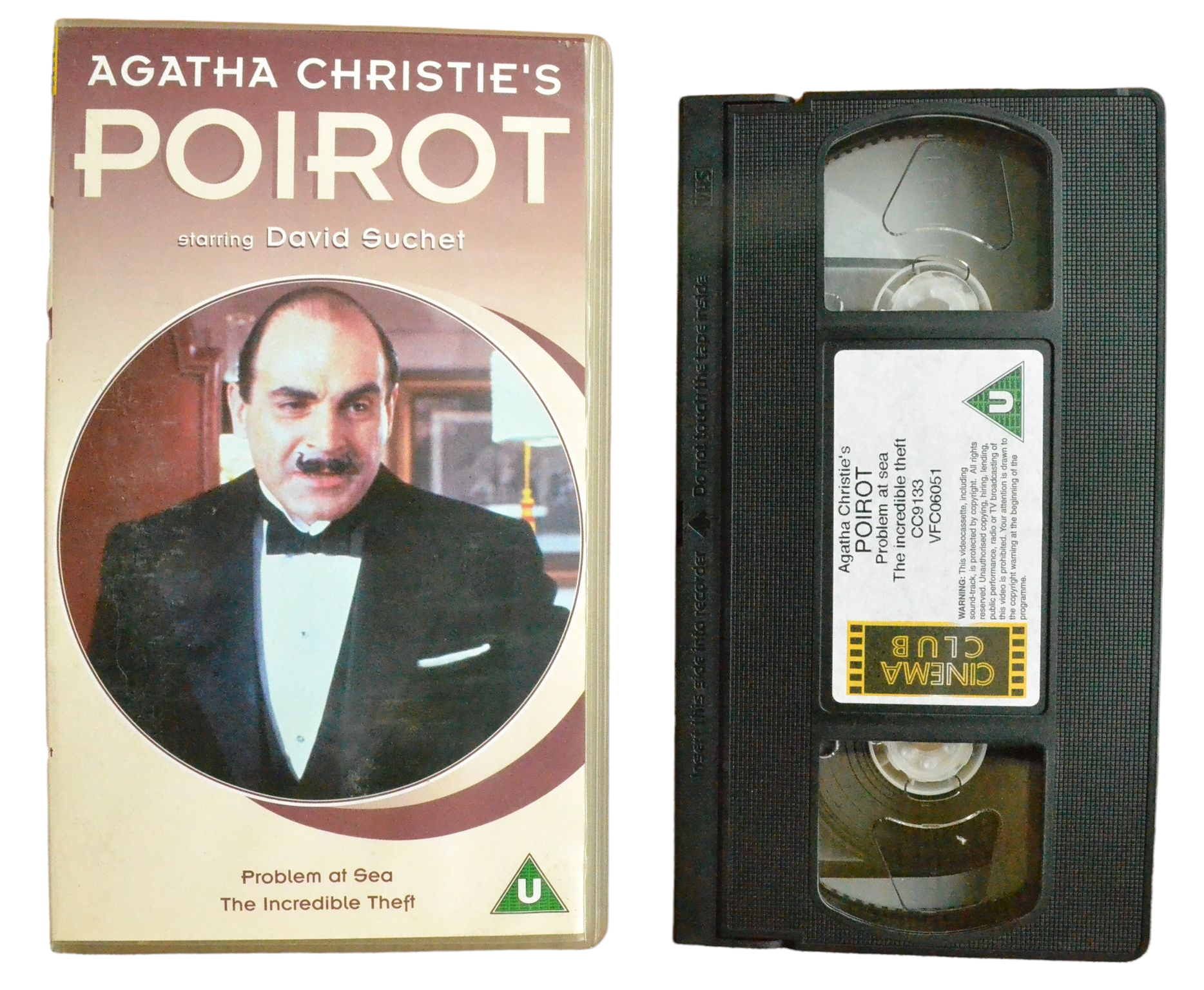 Agatha Christie's Poirot - David Suchet - Cinema Club - Vintage - Pal VHS-