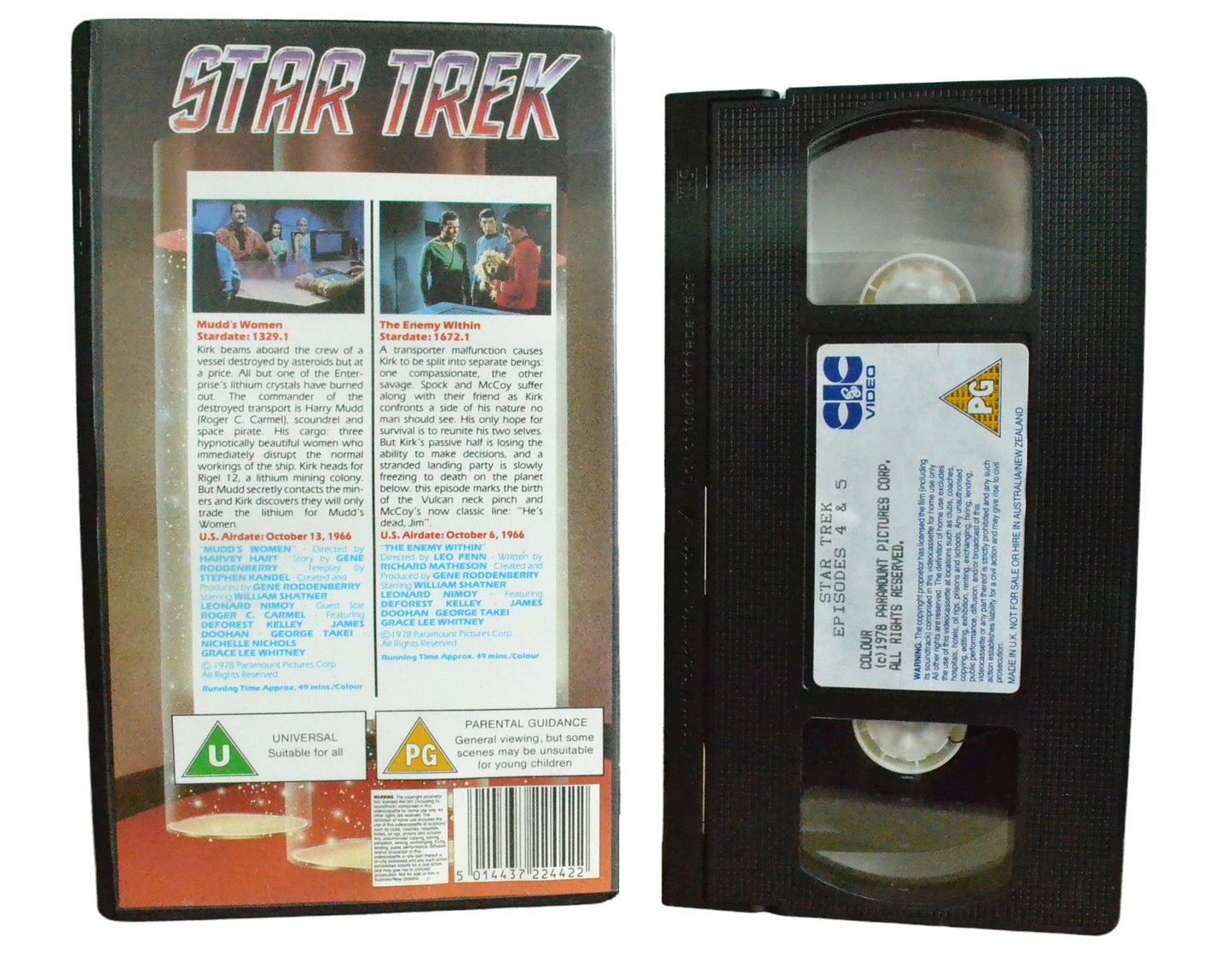 Star Trek: Mudd's Women & The Enemy Within - William Shartner - CIC Video - Vintage - Pal VHS-