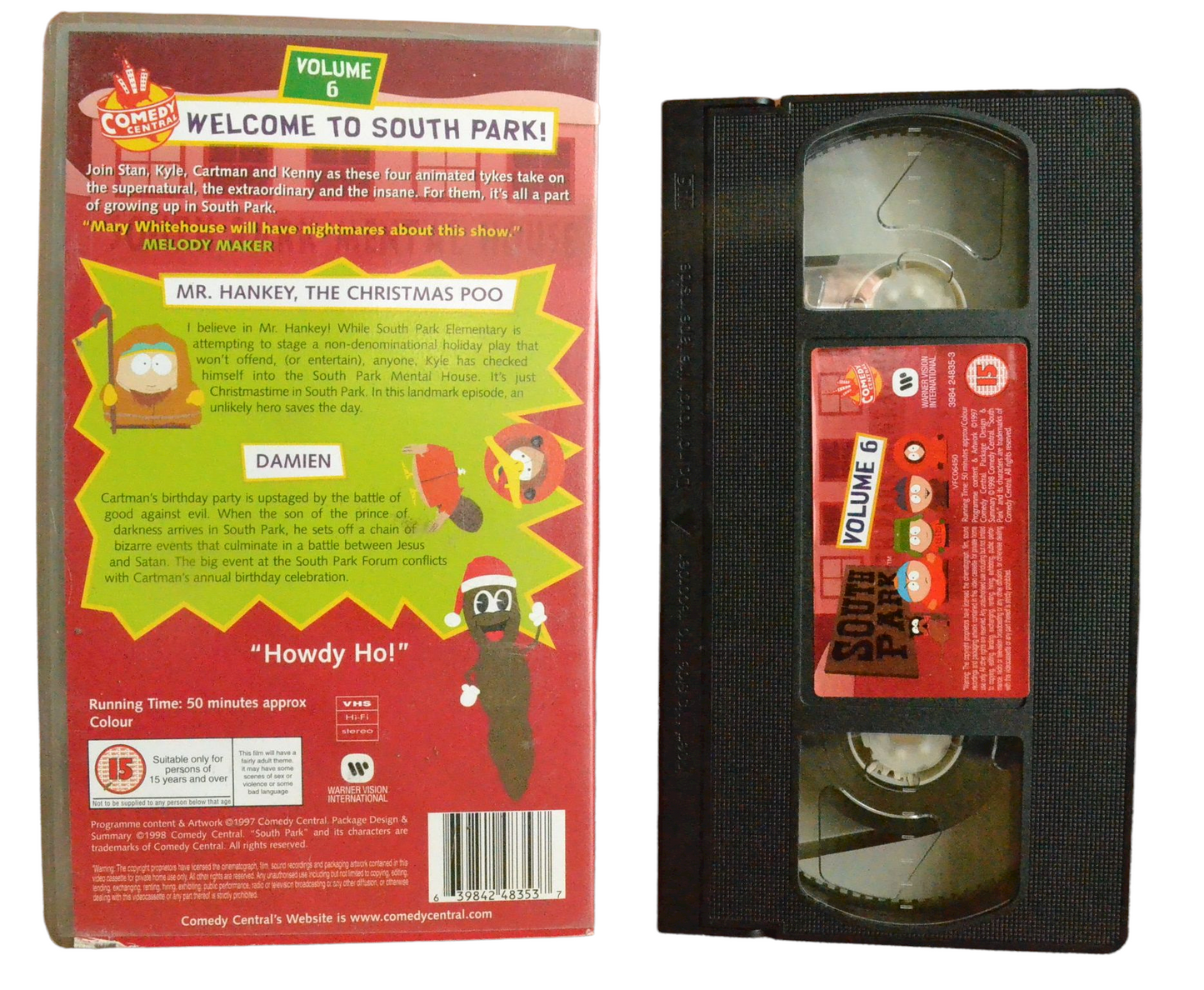 South Park: Volume 6 (Mr. Hankey, The Christmas Poo) - Trey Parker - Warner Vision International - Vintage - Pal VHS-