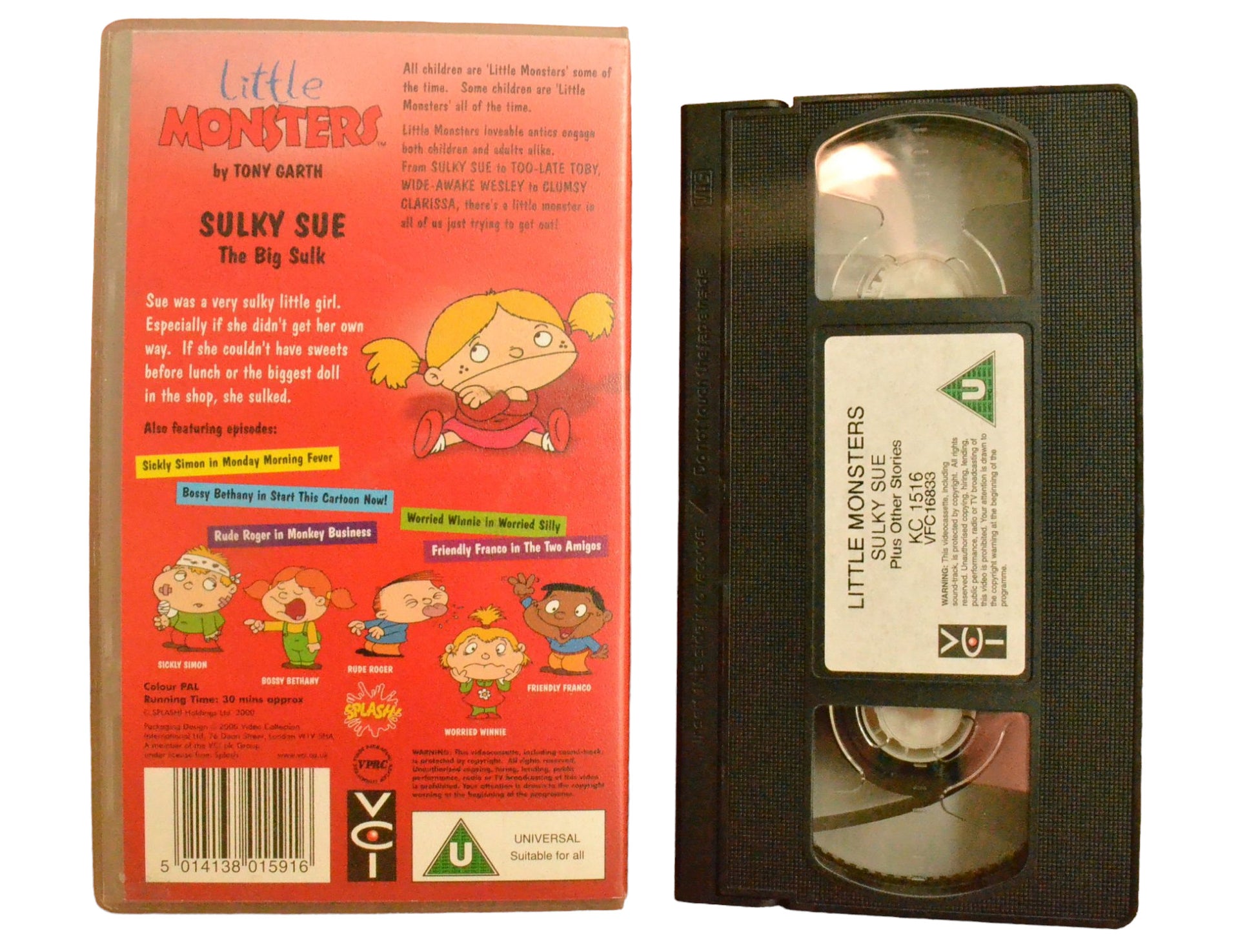 Little Monsters: Sulky Sue - Plus Other Stories - Kids Club - Childrens - PAL - VHS-