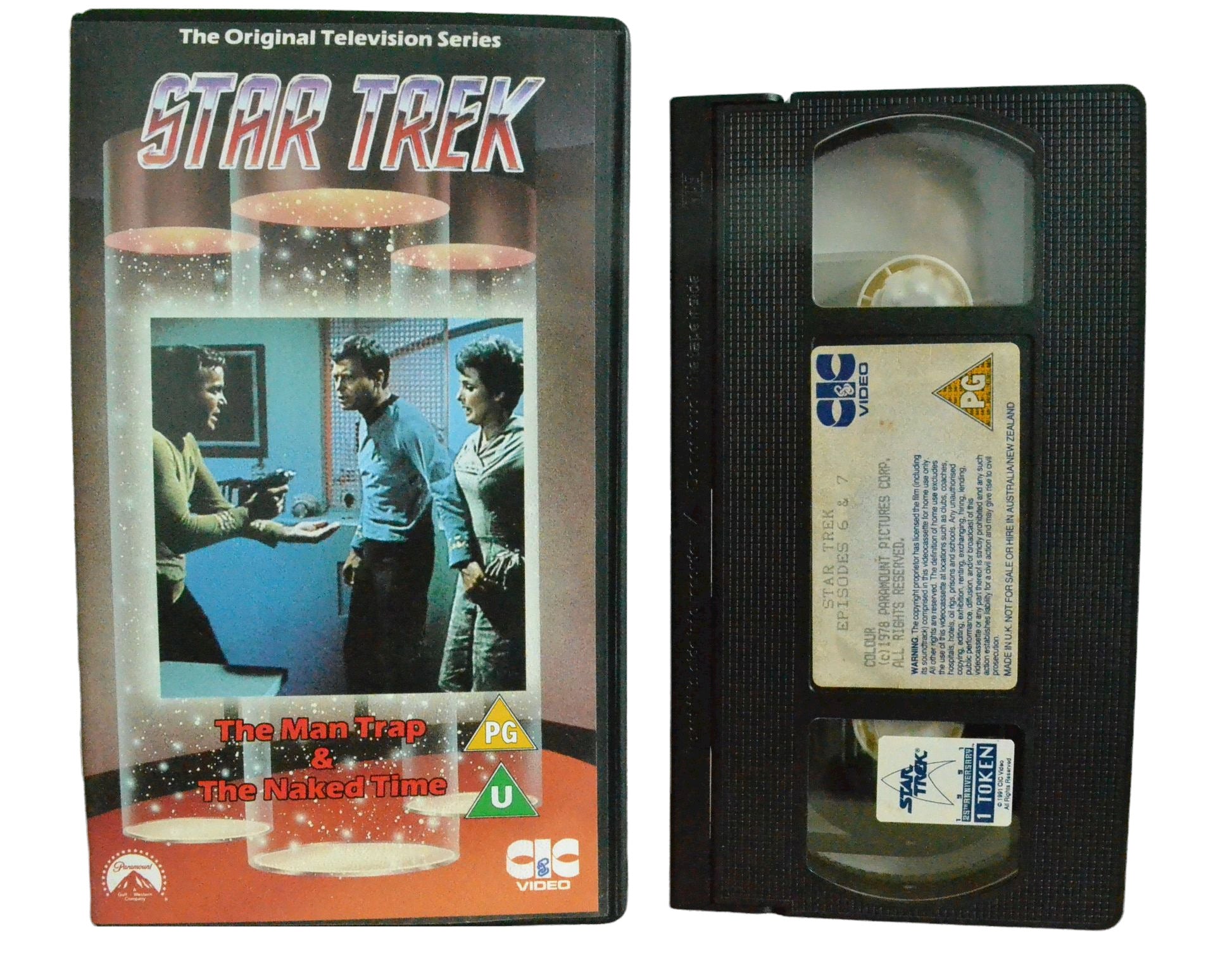 Star Trek: The Man Trap & The Naked Time - William Shartner - CIC Video - Vintage - Pal VHS-