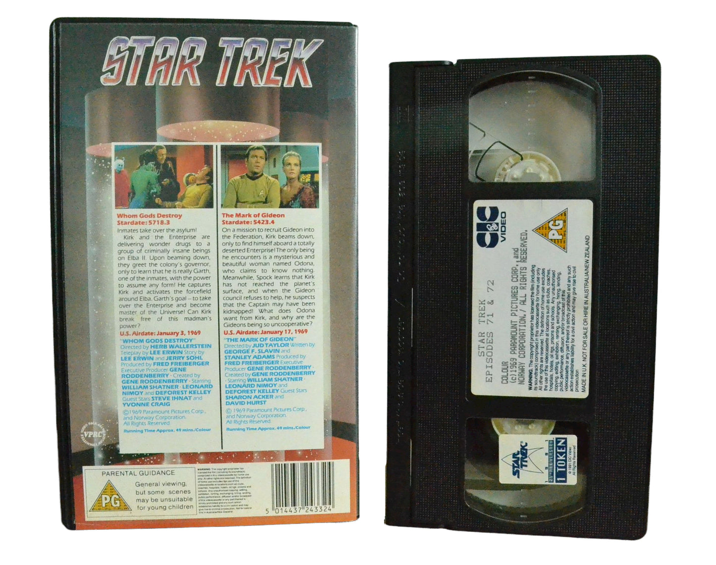 Star Trek: Whom Gods Destroy & The Mark Of Gideon - William Shartner - CIC Video - Vintage - Pal VHS-