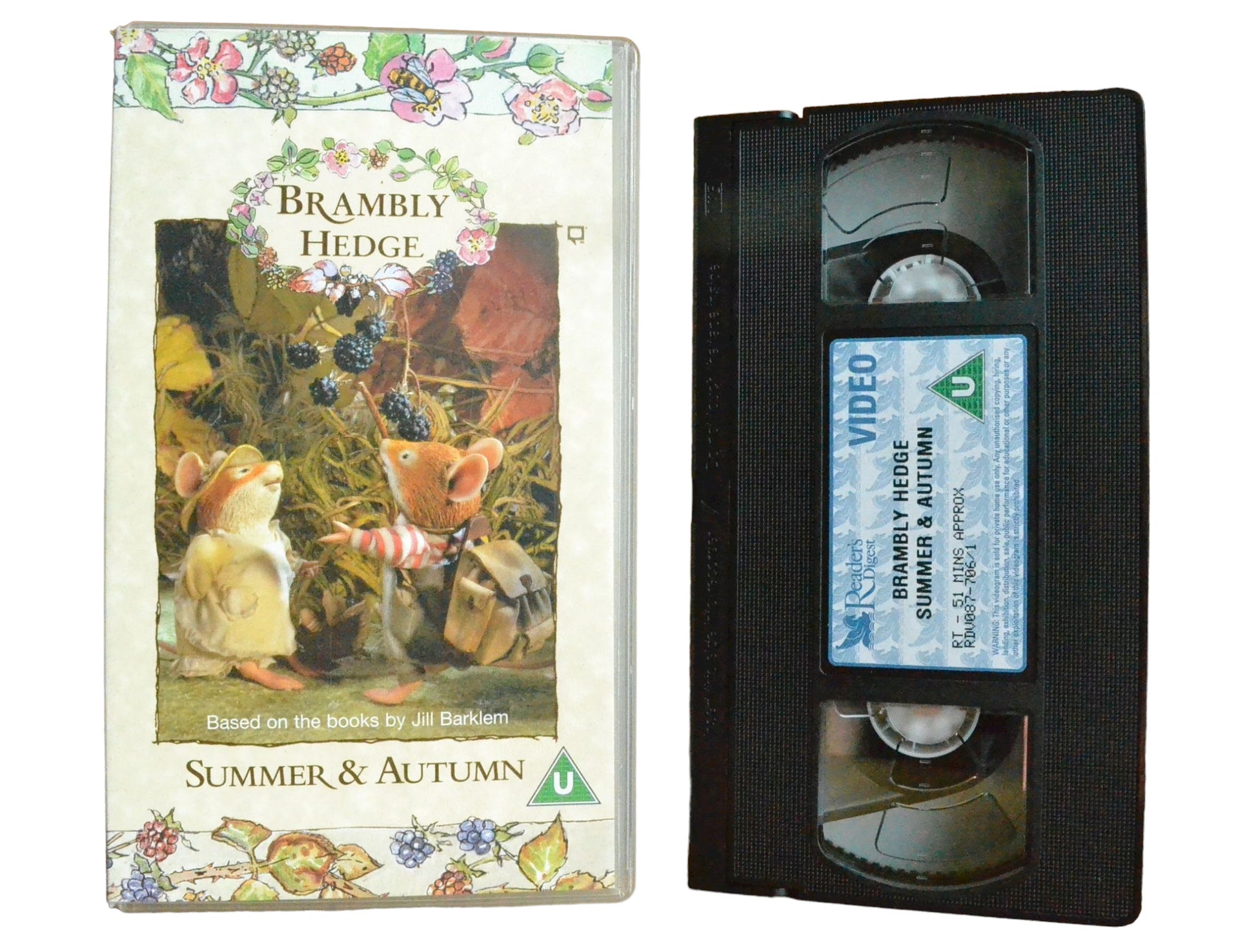 Brambly Hedge Summer & Autumn - Robert Lindsay - Reader's Digest - Childrens - PAL - VHS-