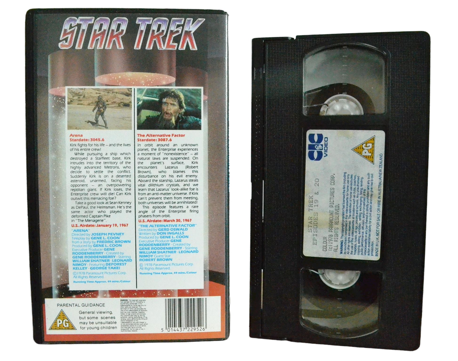 Star Trek: Arena & The Alternative Factor - William Shartner - CIC Video - Vintage - Pal VHS-