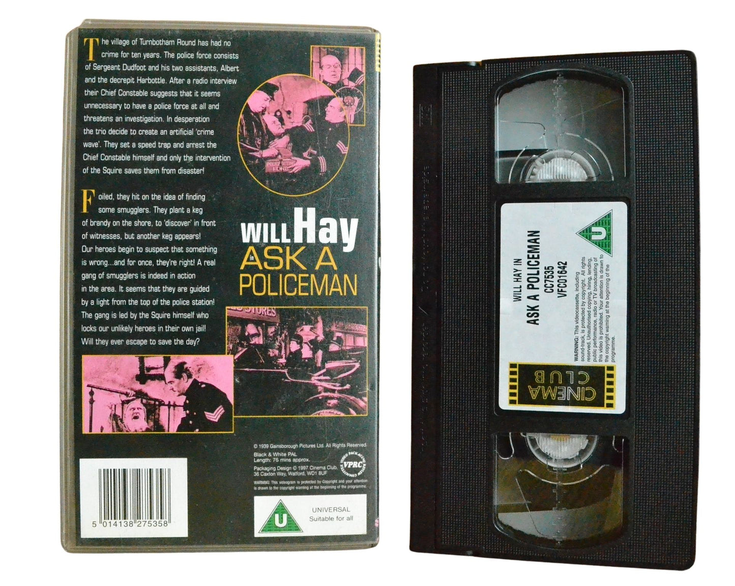 Ask a Policeman - Will Hay - Vintage - Pal VHS-