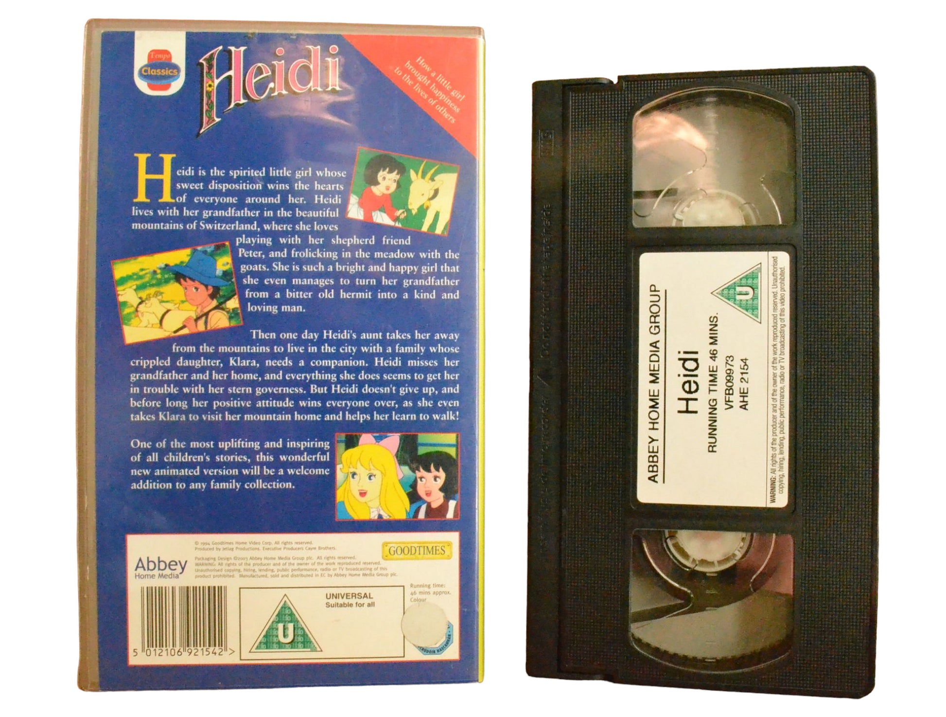 Heidi - Andrea Libman - Abbey Home Media Group - Childrens - PAL - VHS-