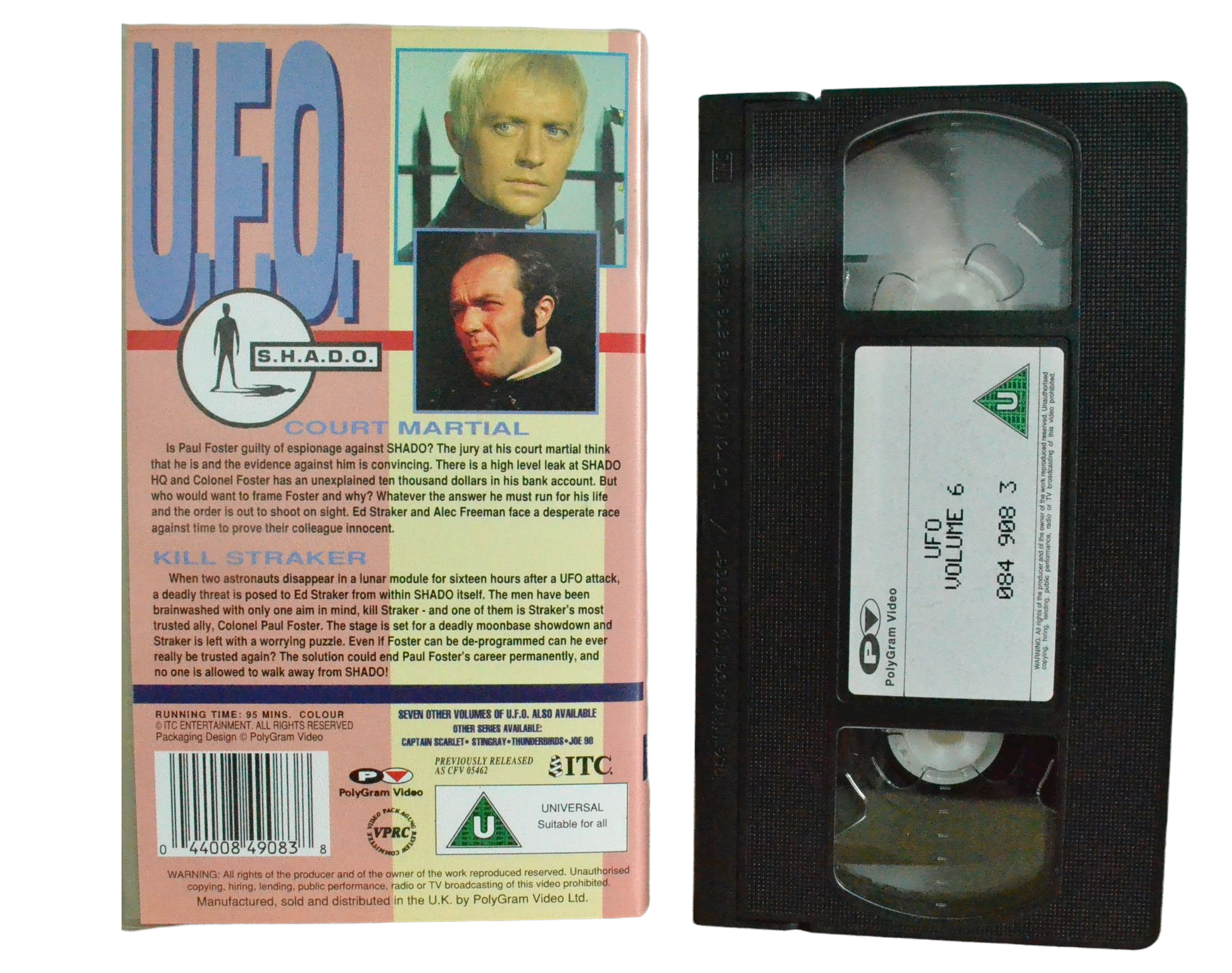 U.F.O. Volume Six - Ed Bishop - PolyGram Video - Vintage - Pal VHS-