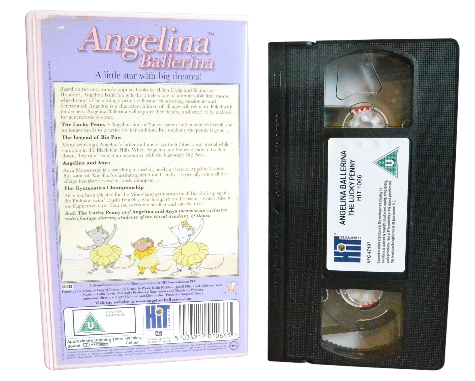 Angelina Ballerina : The Lucky Penny - Hit Entertainment - HIT1066 - Children - Pal - VHS-