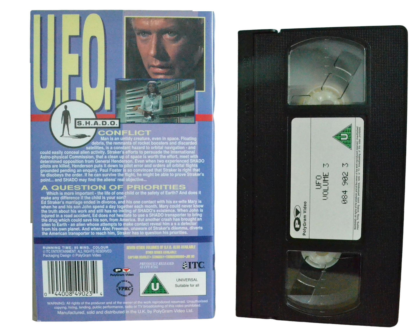 U.F.O. Volume Three - Ed Bishop - PolyGram Video - Vintage - Pal VHS-