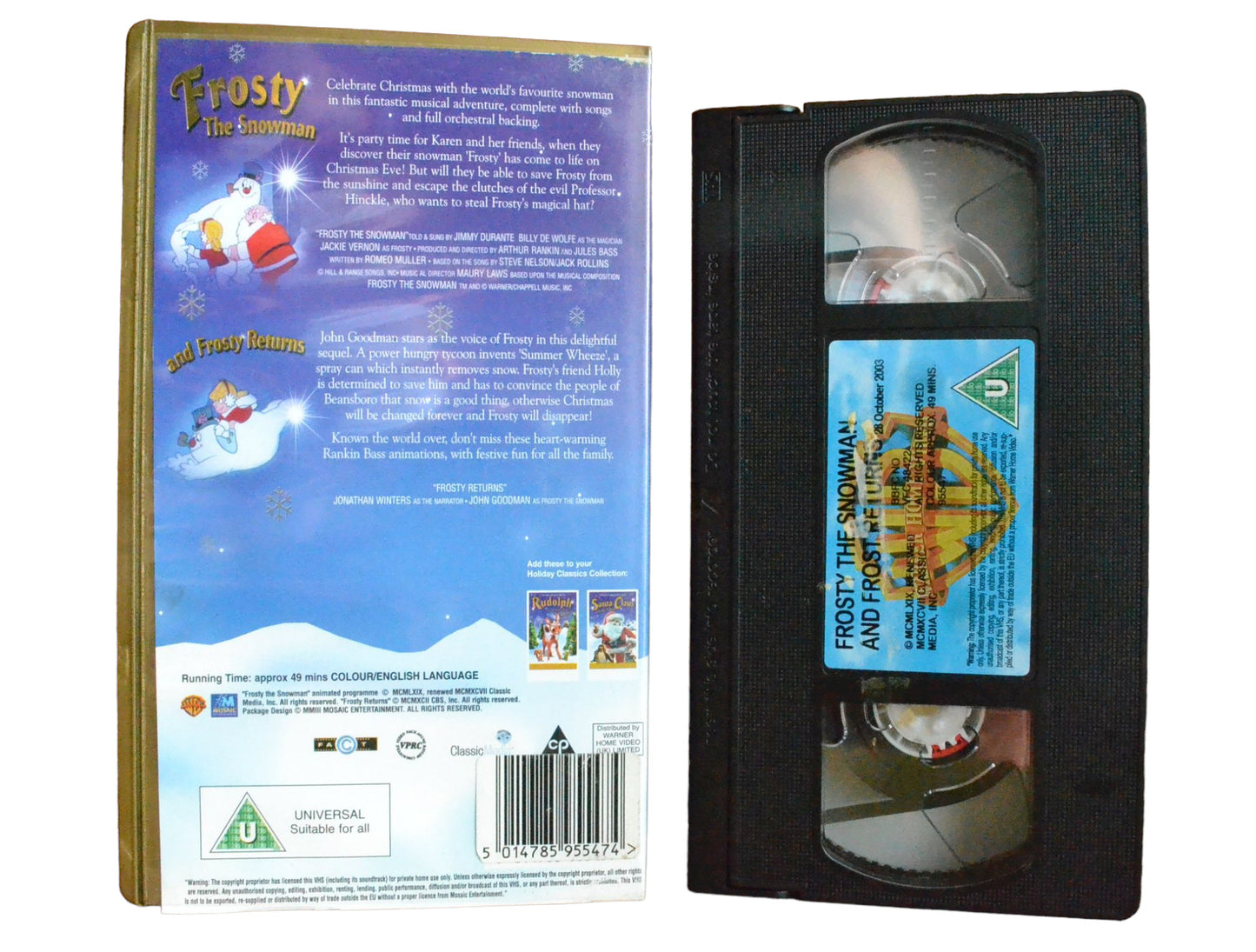 Frosty The Snowman and Frosty Returns - Warner Home Video - Childrens - PAL - VHS-