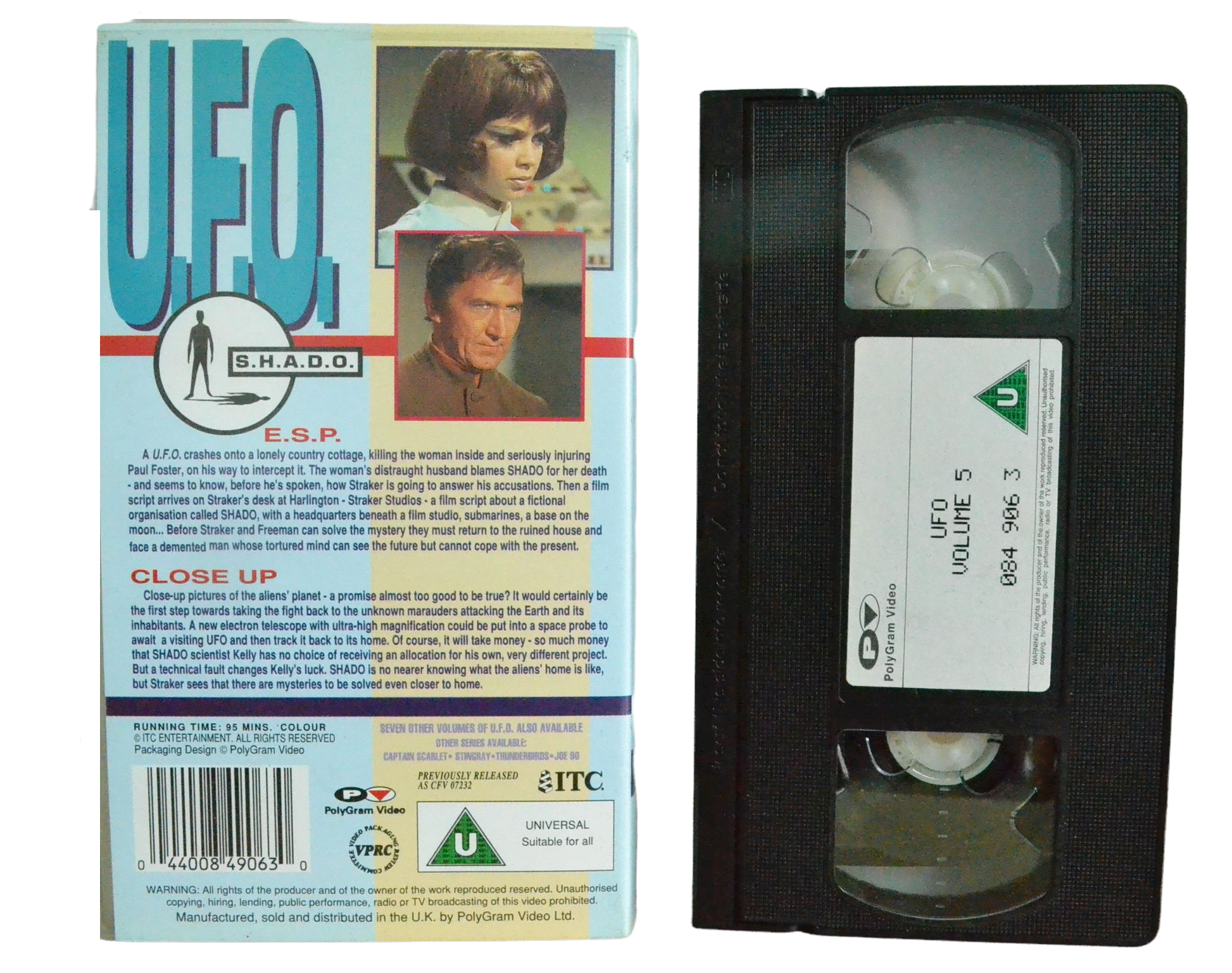 U.F.O. Volume Five - Ed Bishop - PolyGram Video - Vintage - Pal VHS-