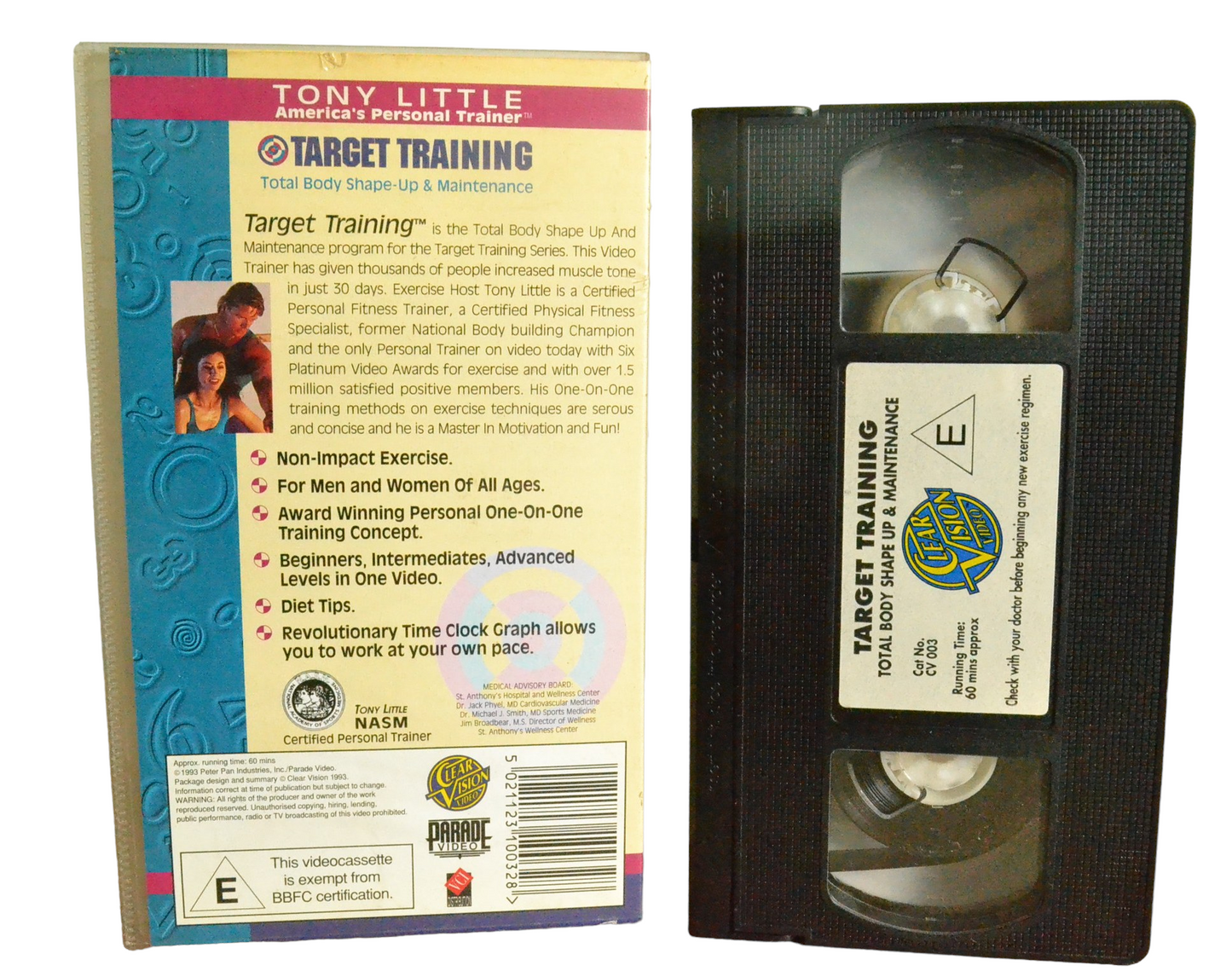 Target Training : Total Body Shape Up & Maintenance - Tony Little - Clear Vision Video - CV003 - Exercise - Pal - VHS-