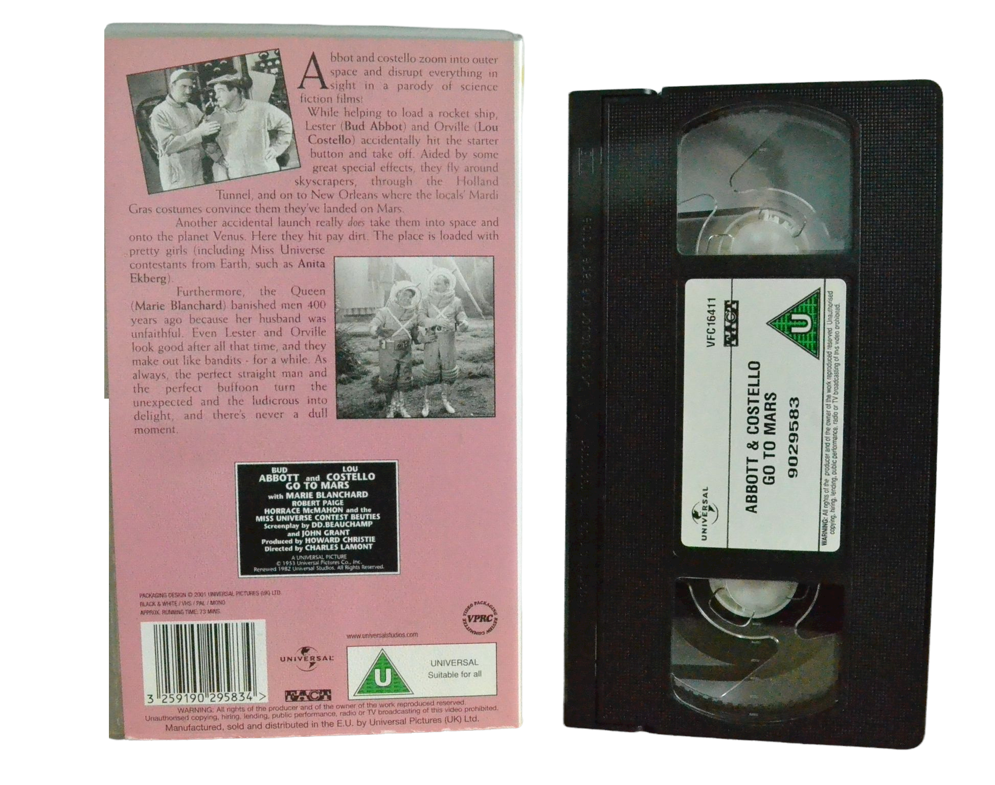 Abbott And Costello Go To Mars - Bud Abbott - UNIVERSAL - Vintage - Pal VHS-