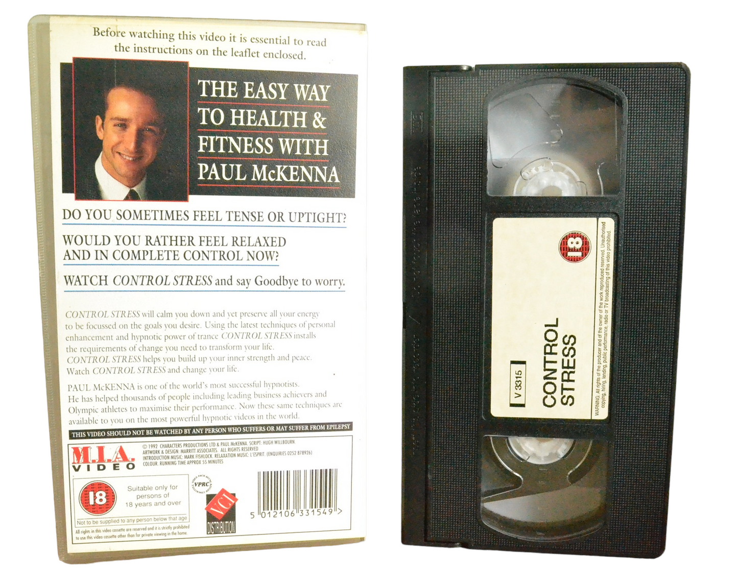 Control Stress - Paul Mckenna - M.I.A. Video - V3315 - Exercise - Pal - VHS-