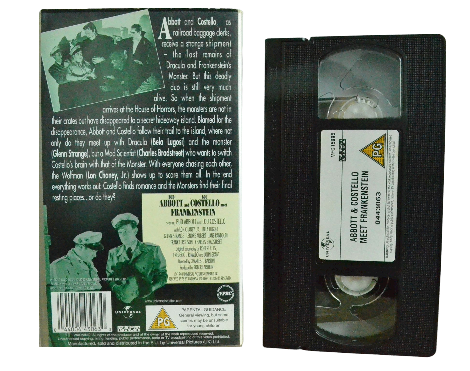 Abbott And Costello Meet Frankenstein - Bud Abbott - UNIVERSAL - Vintage - Pal VHS-