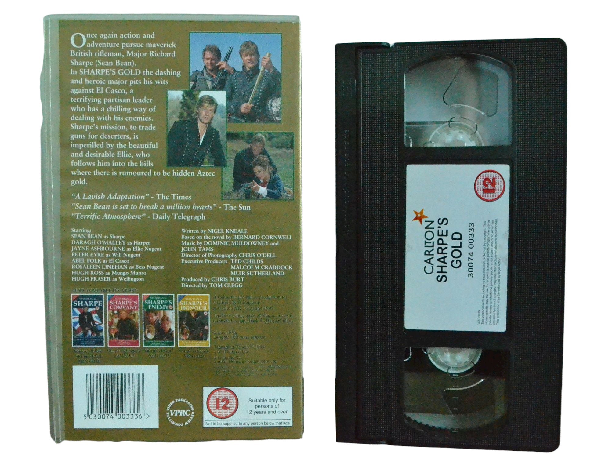 Sharpe's Gold - Sean Bean - Carlton - Vintage - Pal VHS-