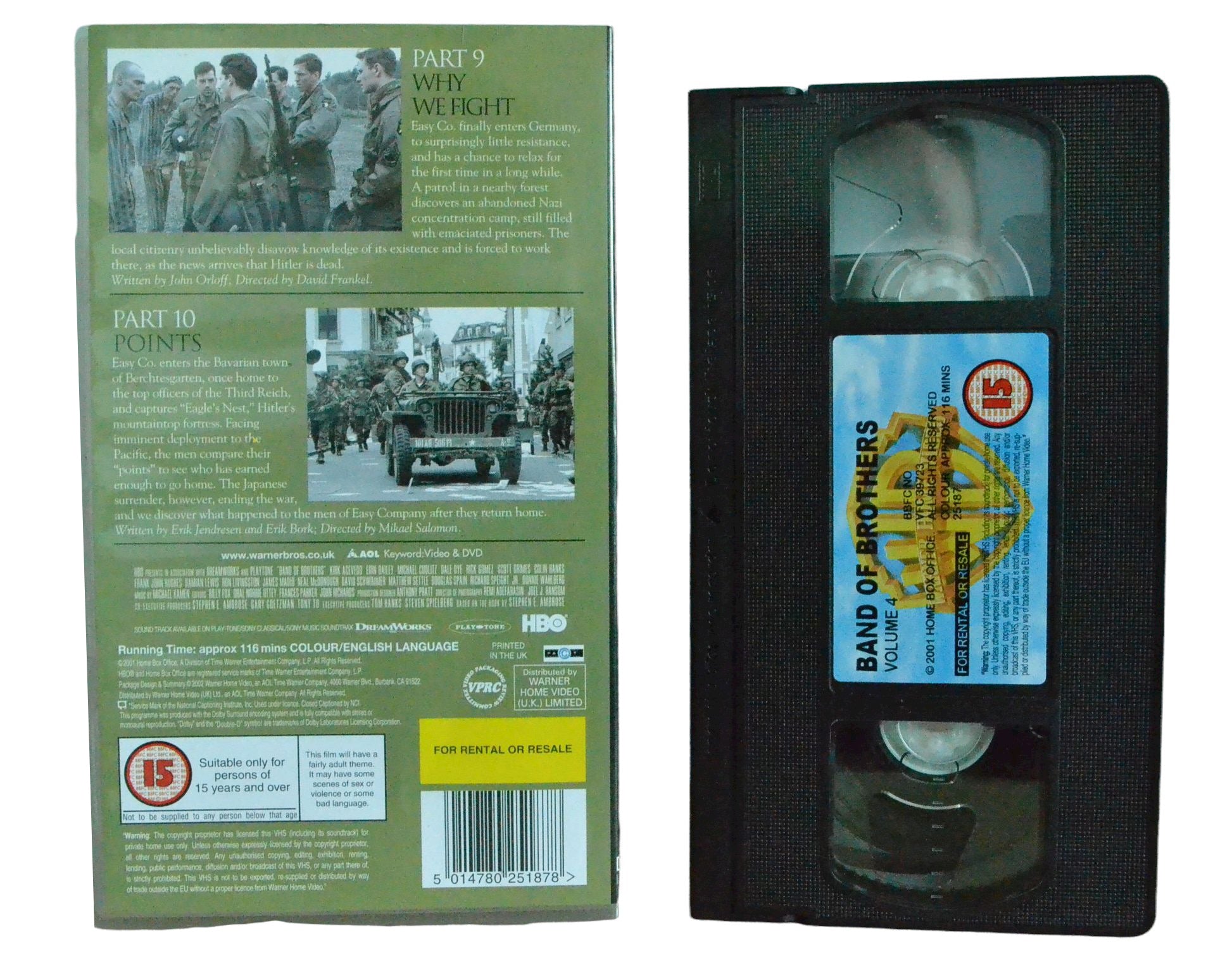 Band Of Brothers Volume 4 - Damian Lewis - Warner Home Video - Vintage - Pal VHS-