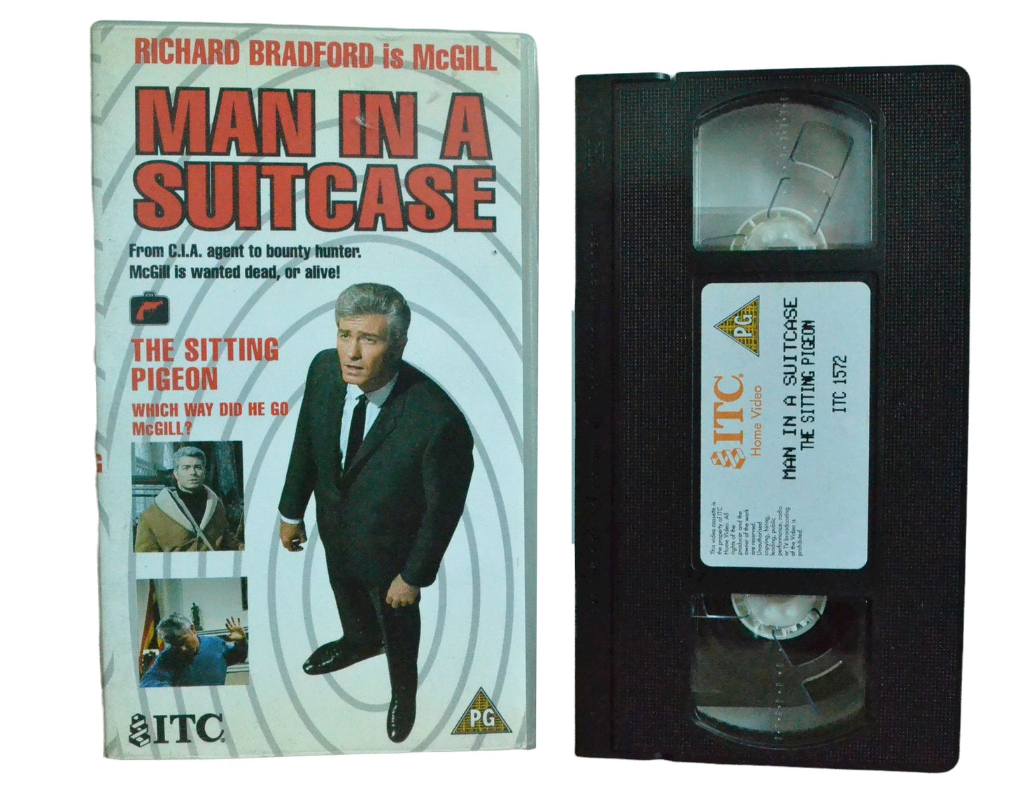 Man In A Suitcase - The Sitting Pigeon - Richard Bradford - ITC - Vintage - Pal VHS-