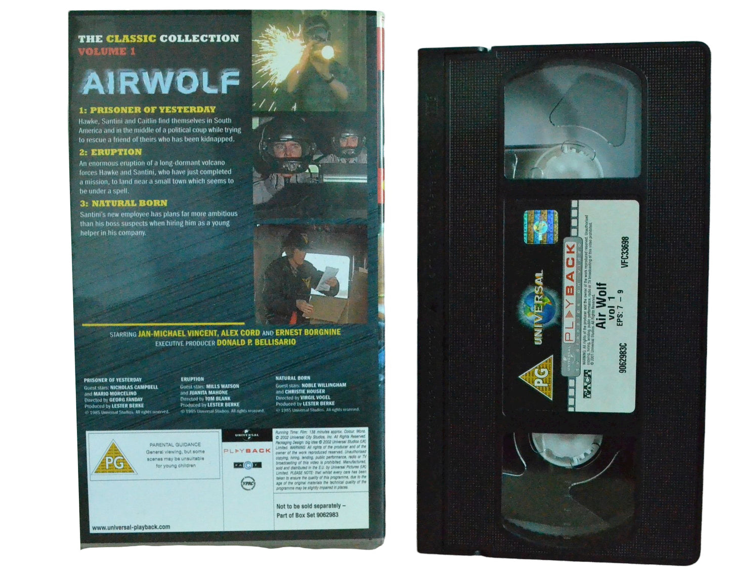 Airwolf 3 - Volume 1 (The Classic Colletion) - Jan-Michael Vincent - Play Back - Vintage - Pal VHS-