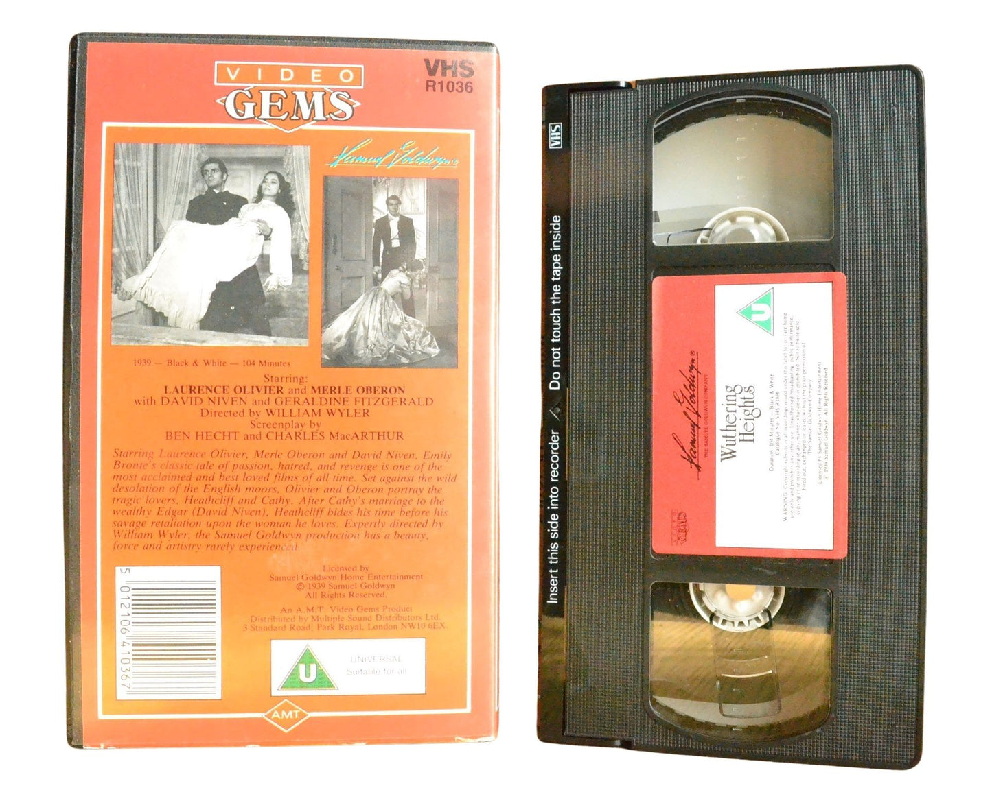 Wuthering Heights - Laurence Olivier - Vintage - Pal VHS-