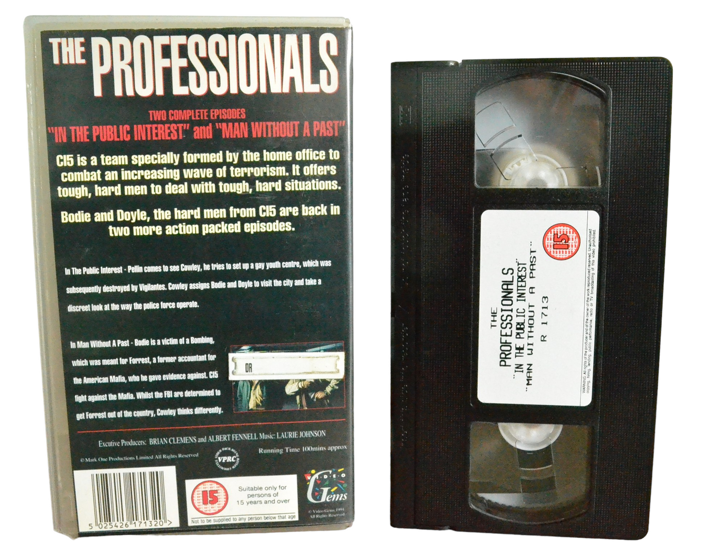 The Professionals : "In The Public Interest" And "Man Without A Past" - Gordon Jackson - Video Gems - R1713 - TV Drama - Pal - VHS-