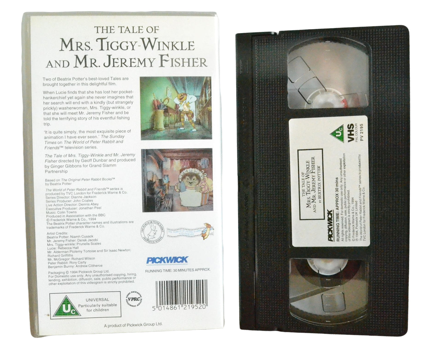 The Tale Of Mrs. Tiggy-Winkle And Mr. Jeremy Fisher - Pickwick - Children's - Pal VHS-