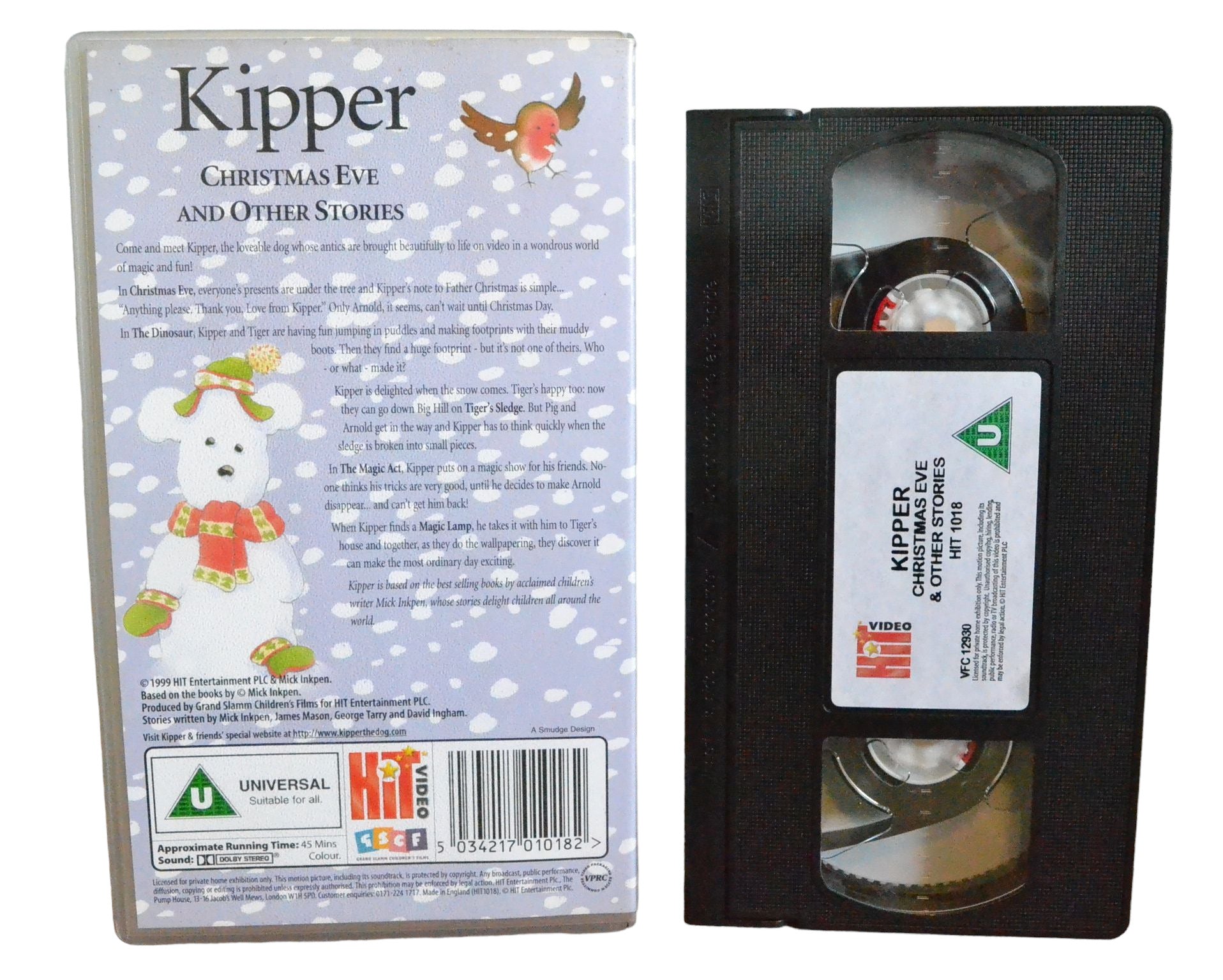 Kipper : Christmas Eve And Other Stories - Hit Video - HIT1018 - Children - Pal - VHS-