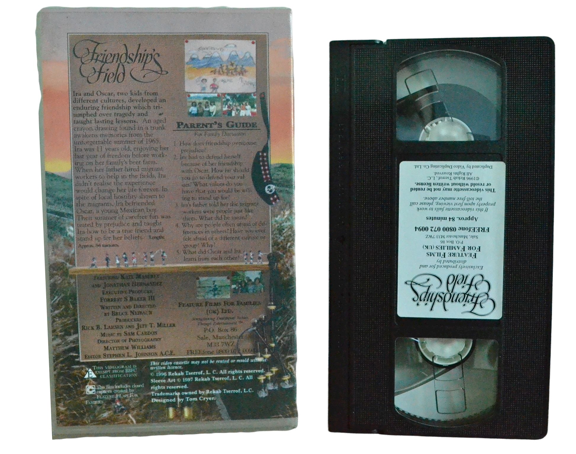 Friendship's Field - Kate Maberly - Feature Films For Families - Vintage - Pal VHS-