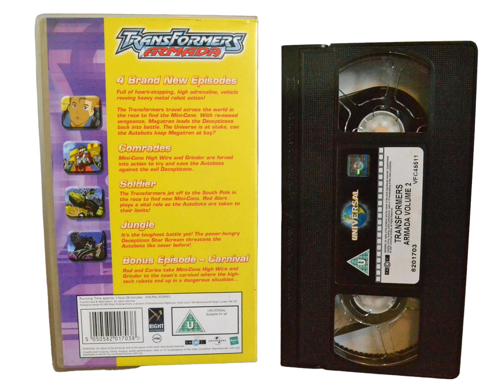 Transformers Armada : Volume 2 - Universal Video - 8201703 - Children - Pal - VHS-