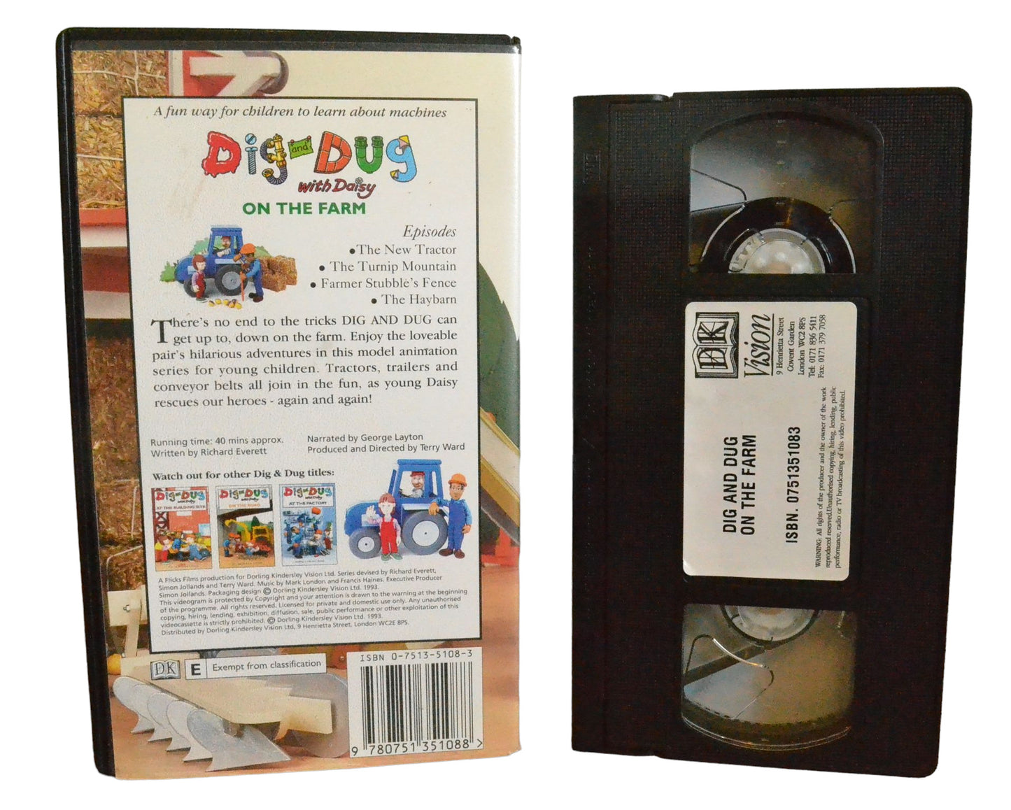 Dig and Dug : On The Farm - DK Vision - DKV006 - Children - Pal - VHS-