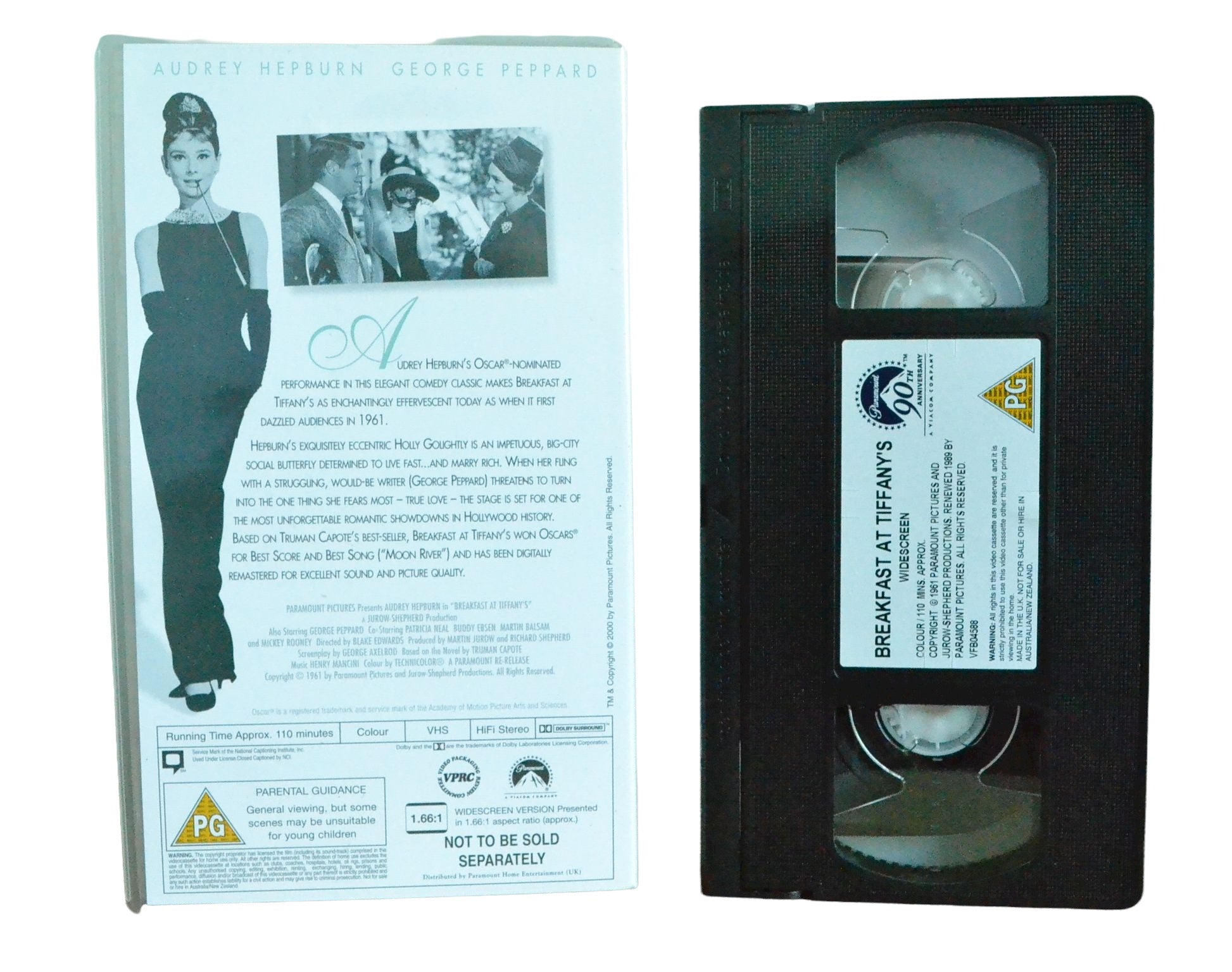 Breakfast At Tiffany's - Audrey Hepburn - Paramount - Vintage - Pal VHS-