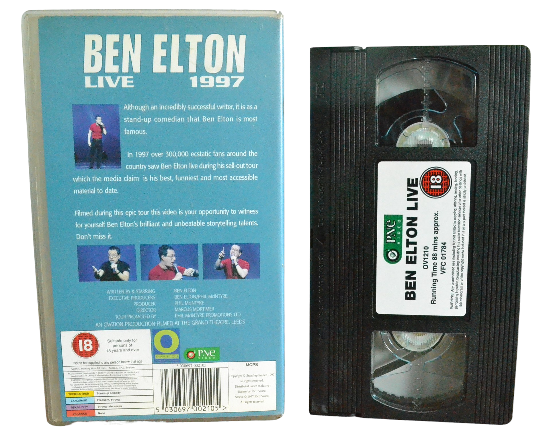 Ben Elton Live : 1997 - Ben Elton - PNE Video - OV1210 - Comedy - Pal - VHS-