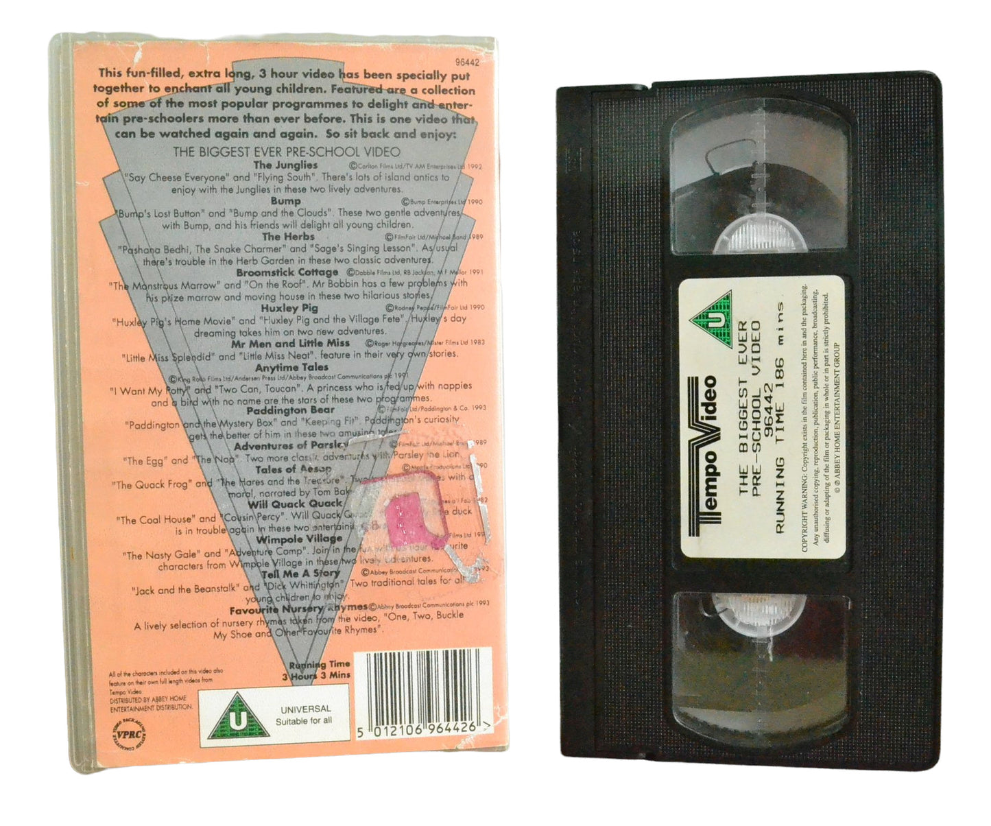 The Biggest Ever Pre-School Video - Tempo Video - Children's - Pal VHS-