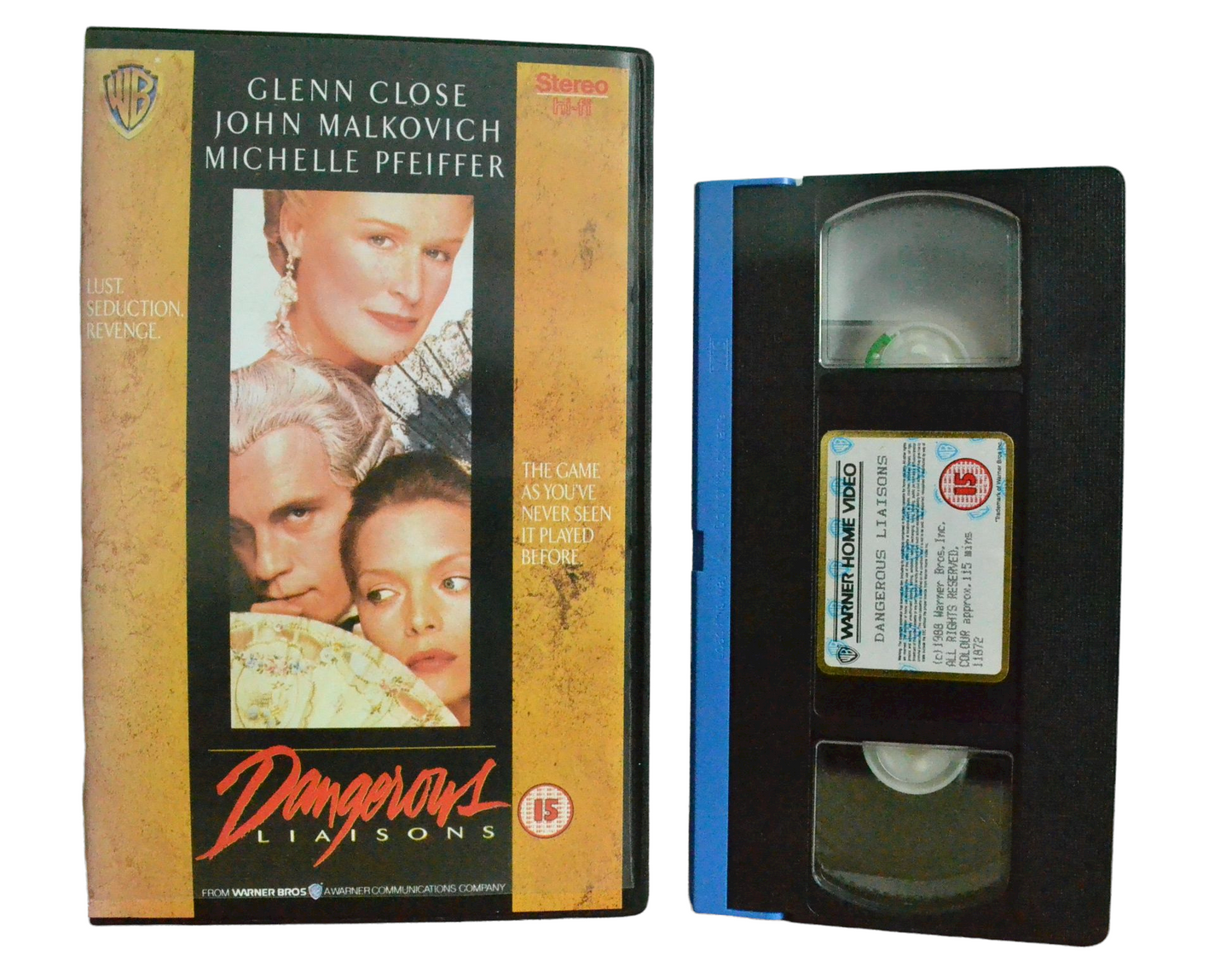 Dangerous Liaisons - Glenn close - Warner Home Video - Vintage - Pal VHS-