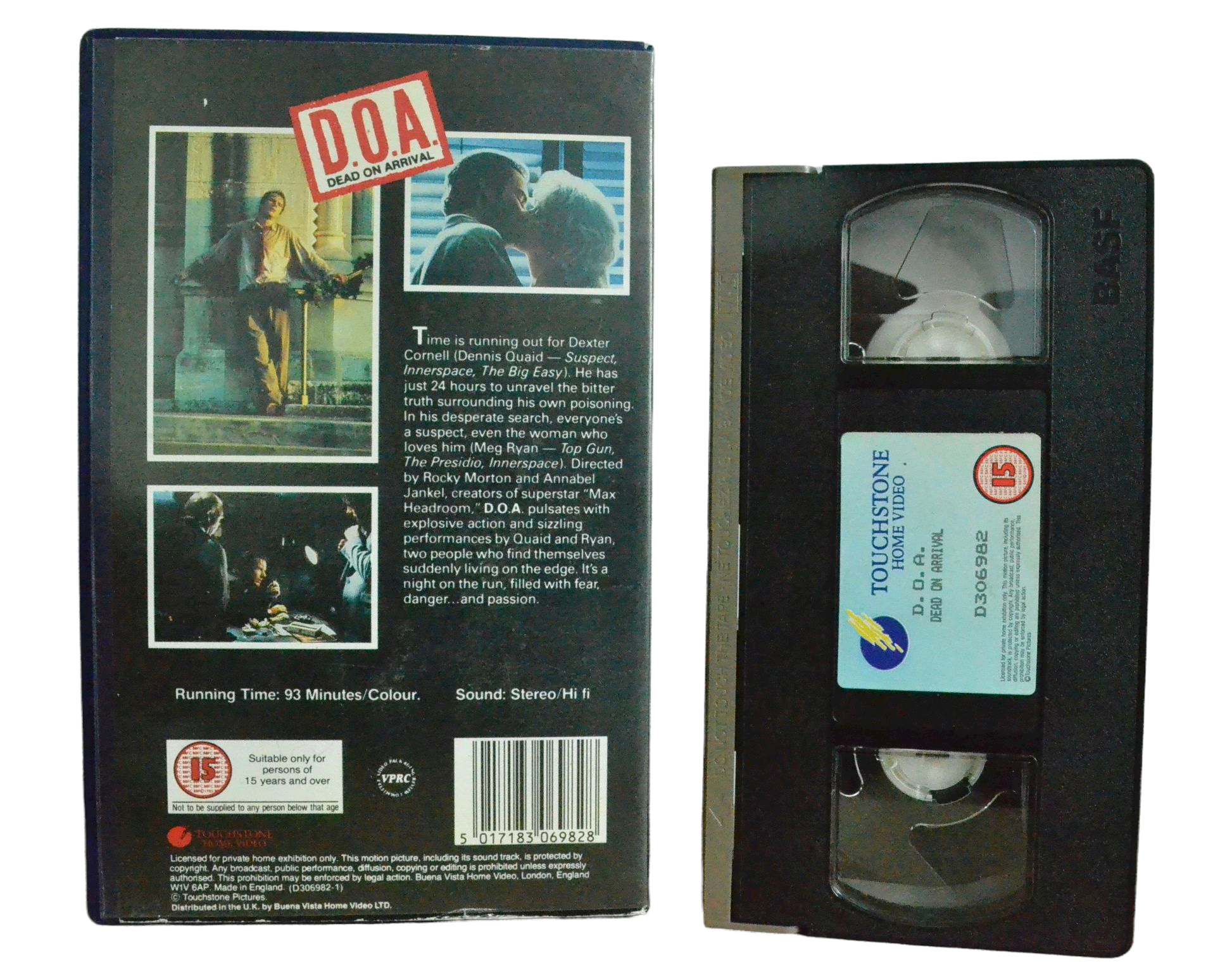 D.O.A - Death On Arrival - Dennis Quaid - Touch Stone Home Video - Vintage - Pal VHS-