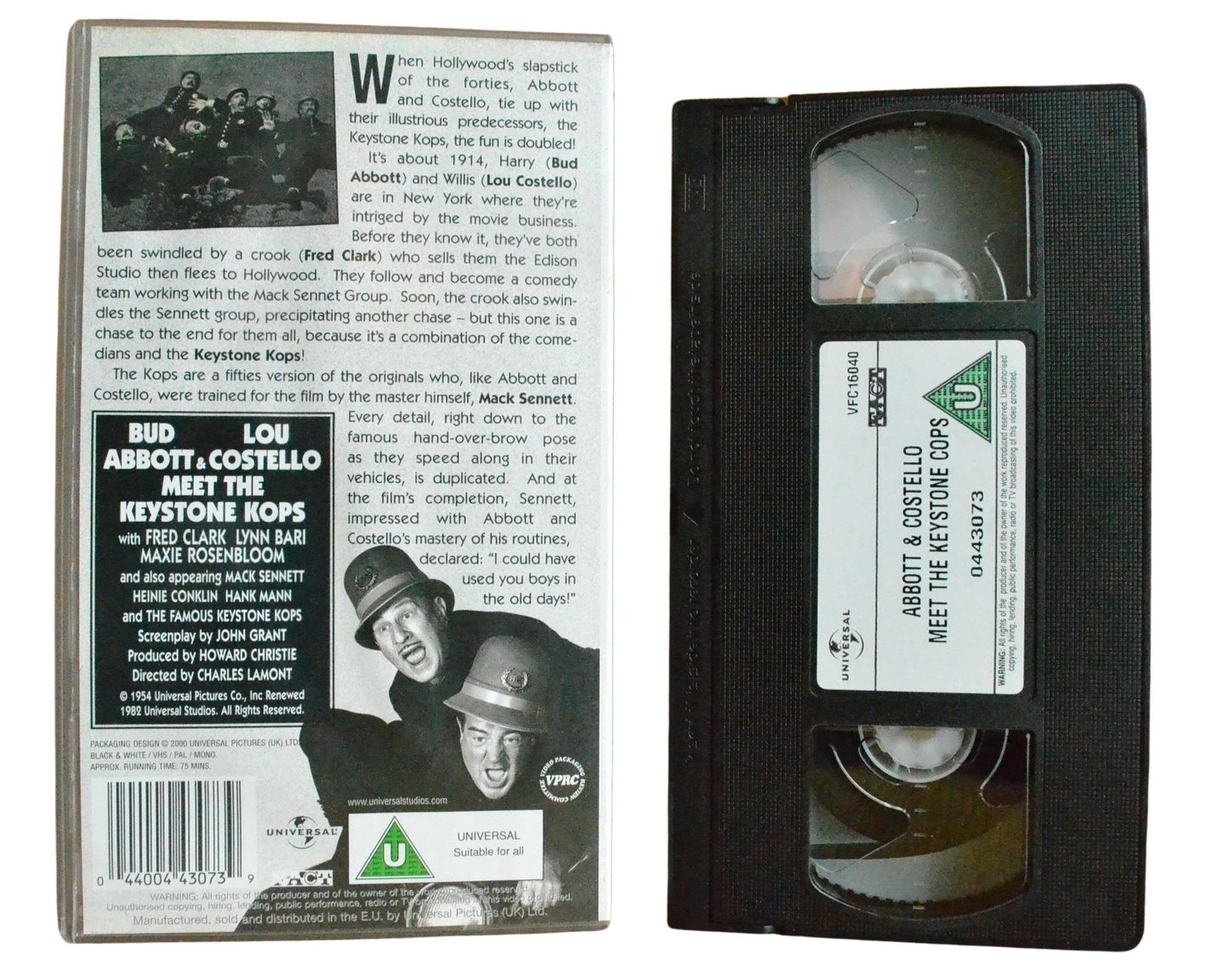 Abbott and Costello Meet the Keystone Kops - Bud Abbott - Vintage - Pal VHS-