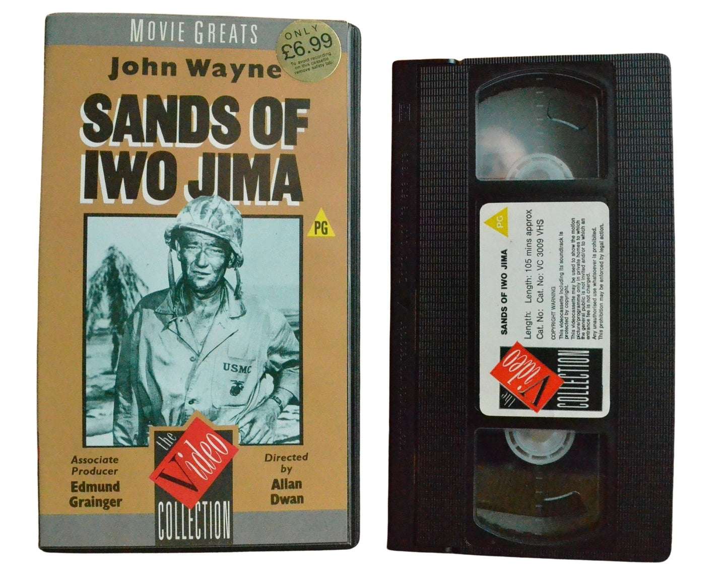 Sands of Iwo Jima - John Wayne - Vintage - Pal VHS-