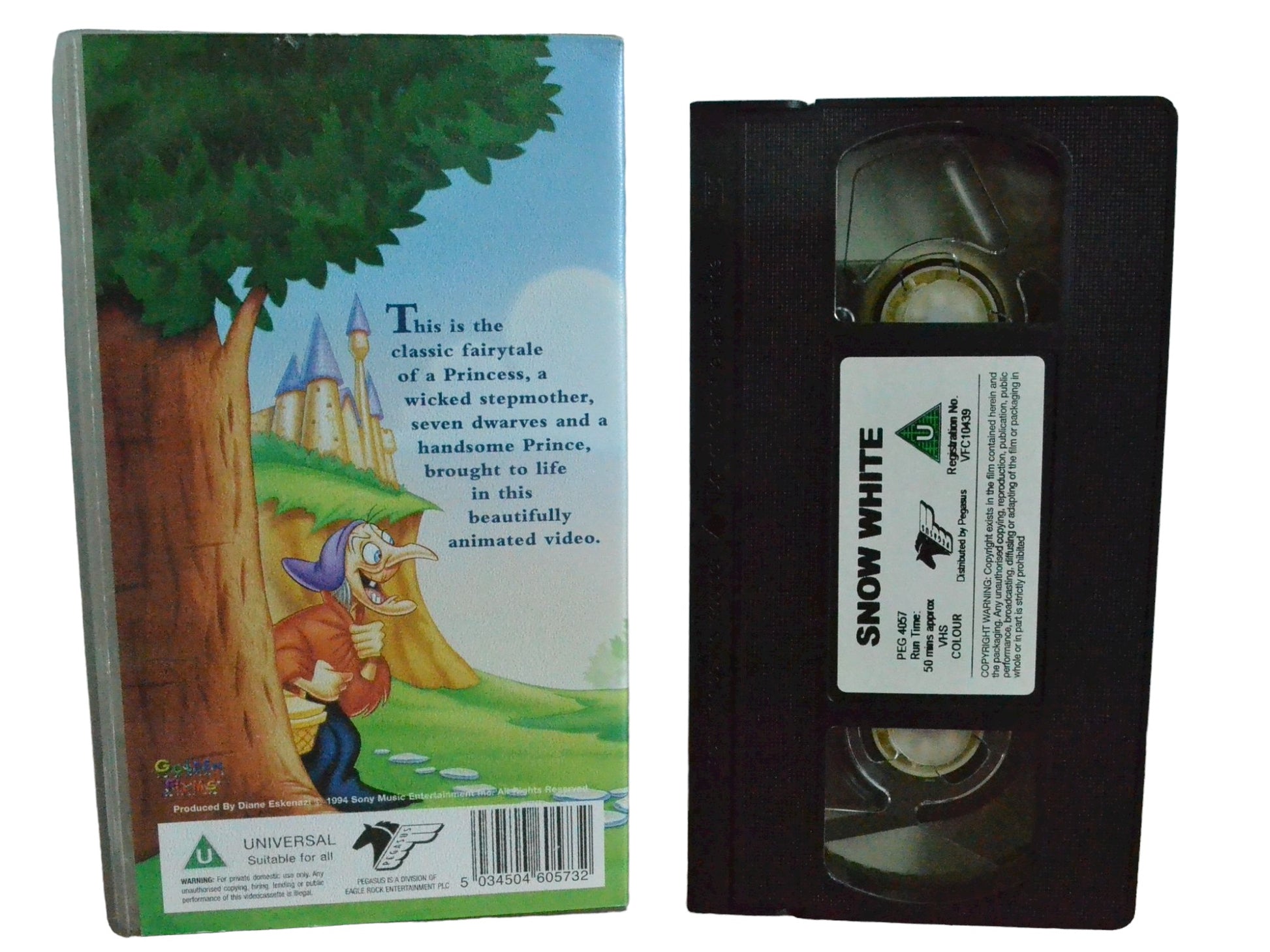 Snow White - Cam Clarke - Pegasus - Childrens - PAL - VHS-