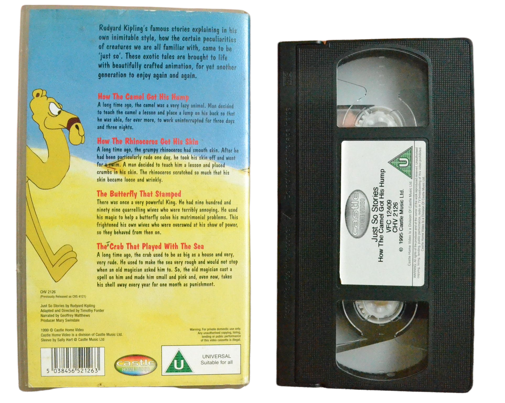 Just So Stories: How The Camel Got His Hump - Rudyard Kipling's - Castle Home Video - Children’s - Pal VHS-