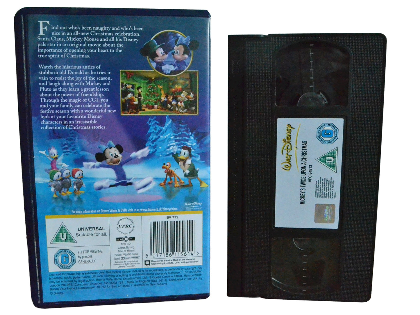 Mickey's Upon Twice A Christmas - Wayne Allwine - Walt Disney - Childrens - PAL - VHS-