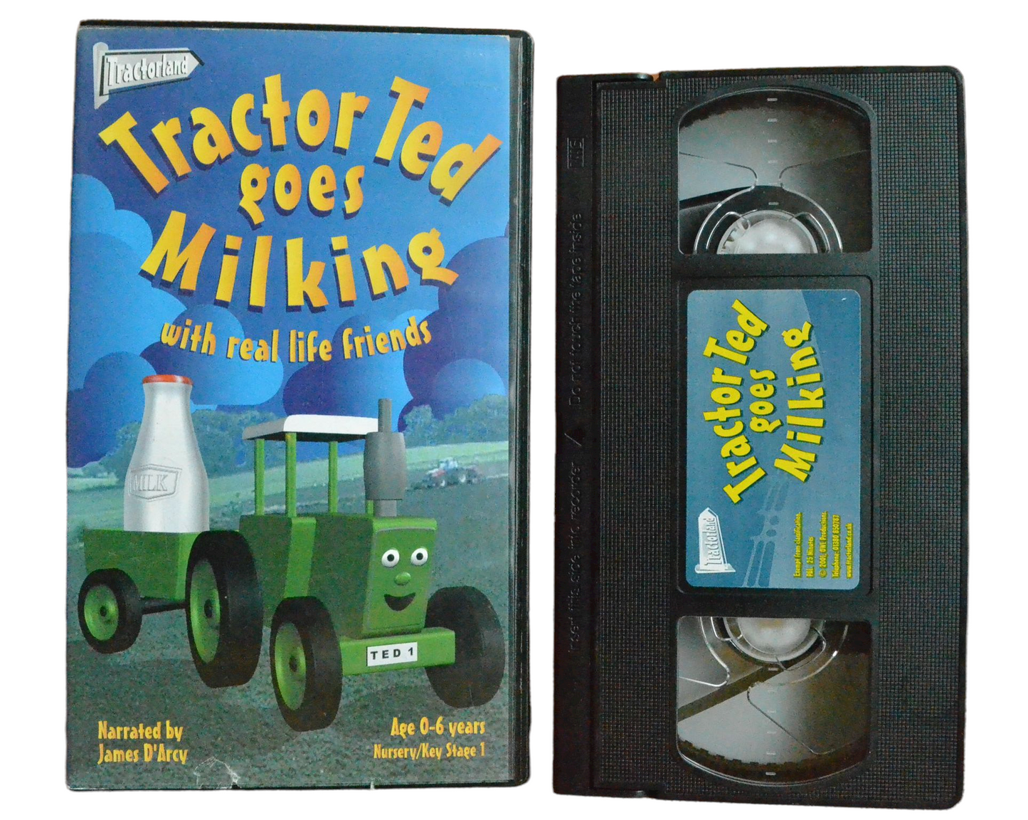 Tractor Ted Goes Milking With Real Life Friends - James D'Arcy - Tractorland - Children’s - Pal VHS-