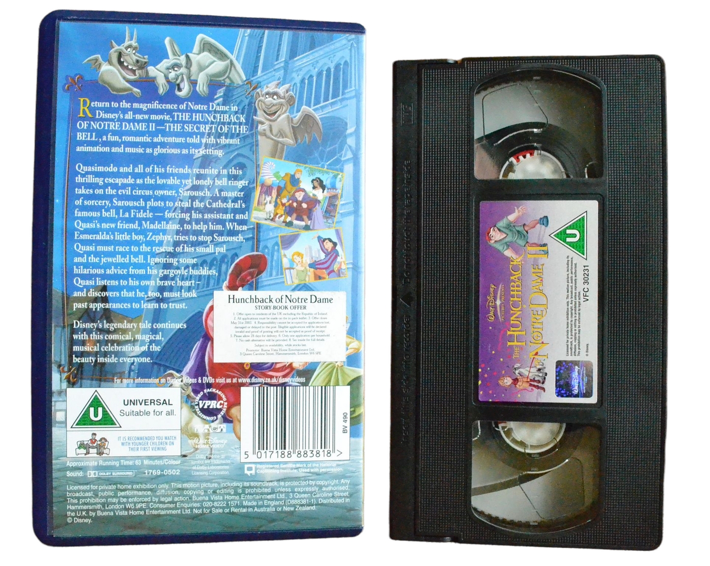 The Hunchback Of Notre Dame II - Walt Disney - Children’s - Pal VHS-