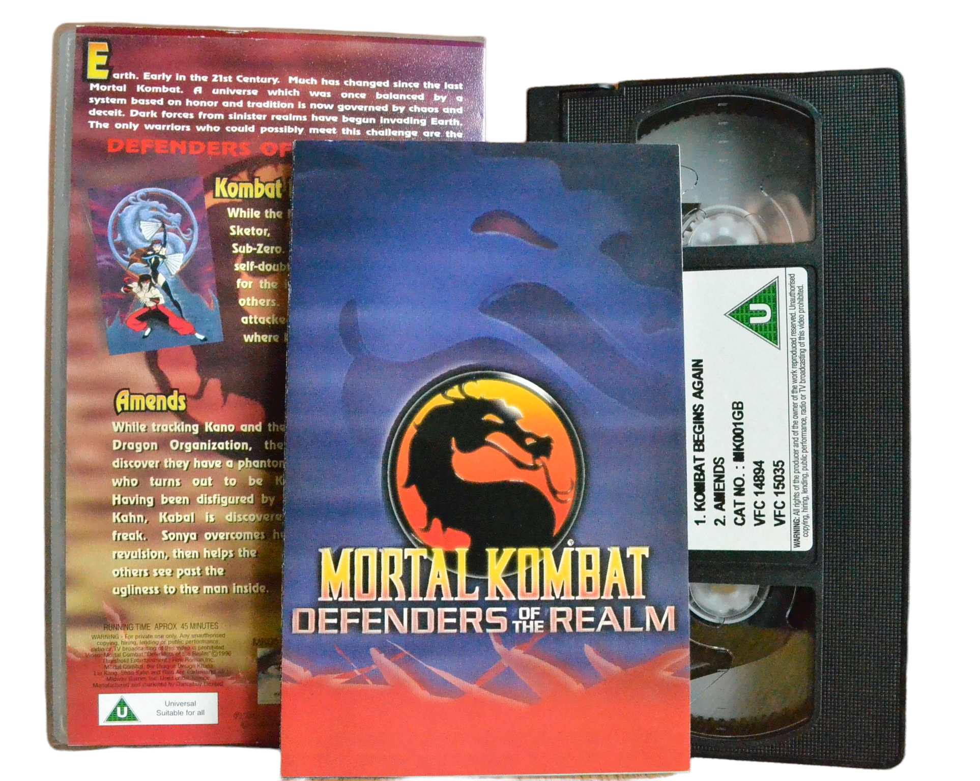 Mortal Kombat: Defenders Of The Realm - Digital Video Dreams - Children’s - Pal VHS-